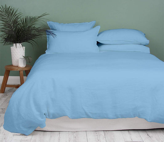 Egyptian Cotton Duvet Cover King/Cal King 1000 Thread Count 1 Duvet Cover & 2 Pillow Shams Long Staple Quilt Silky Soft, Breathable with Zipper -3 Piece All Season Set for Comforter (Sky Blue)