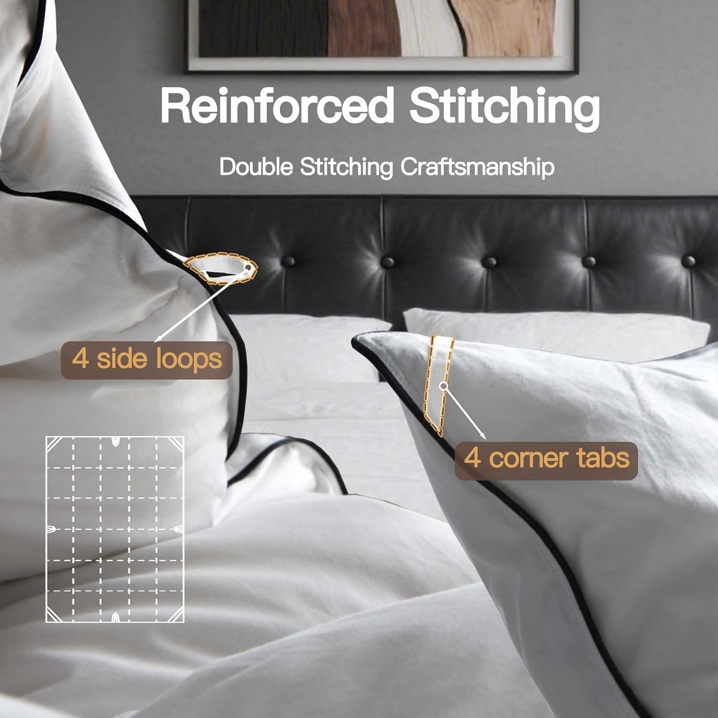 Goose Down Fiber Comforter Twin Size, 100% Cotton Luxurious Hotel Duvet Insert for All Season, Fluffy and Cozy with 8 Corner Tabs Medium Warmth 68 x 90 Inch White