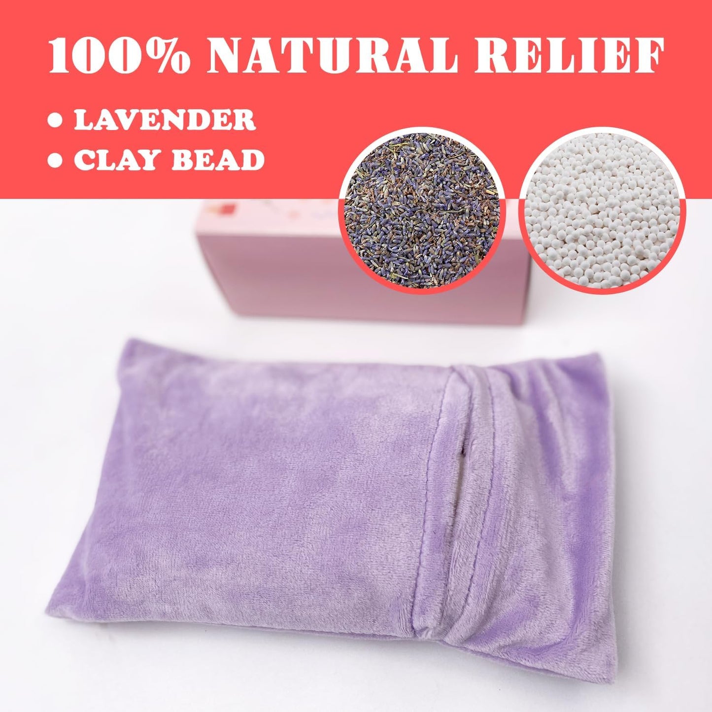 Heating Pad Microwavable, Hot Pad Microwave, Pain Relief Hot Pack, Baby Colic, Upset Stomach Relief, Hot Therapy for muscle pain, neck, shoulders, arthritis, cervical spondylosis, lumbar muscle purple
