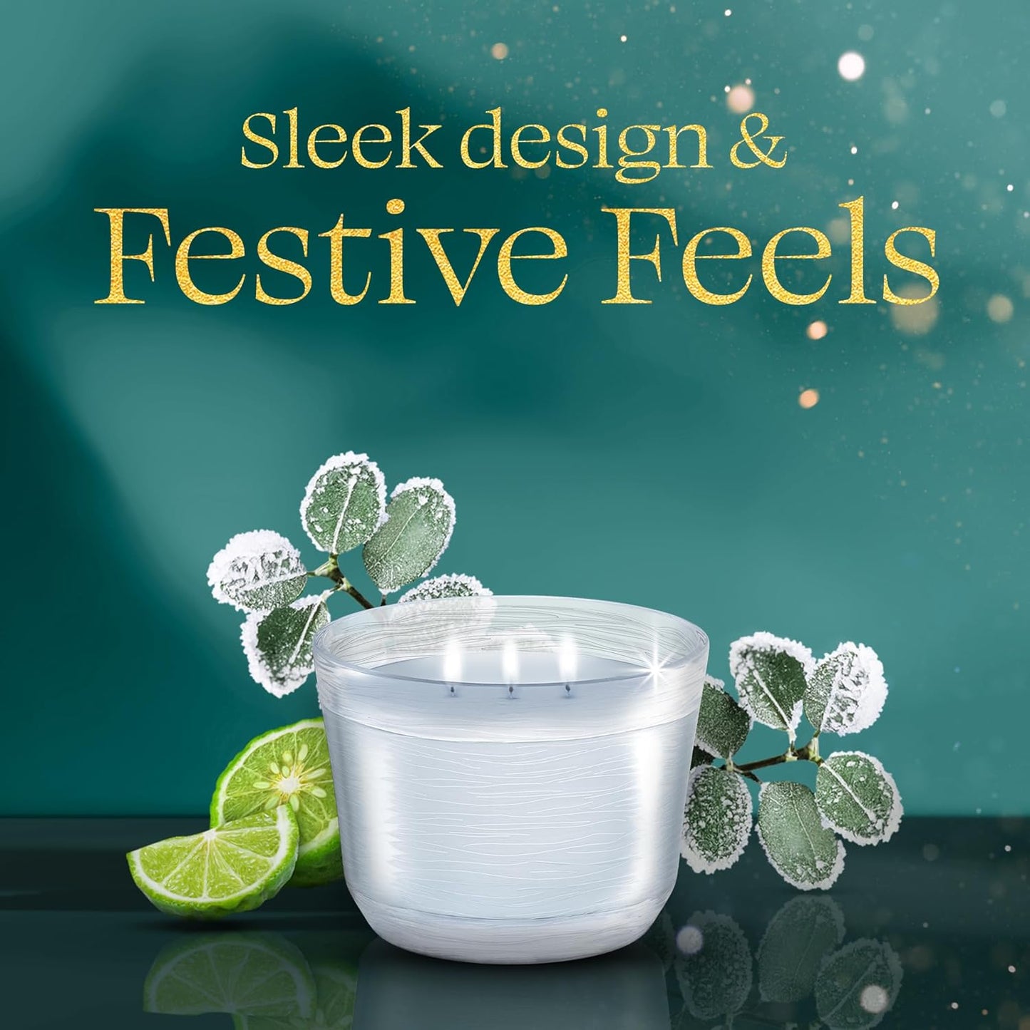 Glade 3-Wick Scented Candle Jar, Bergamot & Eucalyptus, Air Freshener Infused with Essential Oils, 6.8 Oz, 3 Count