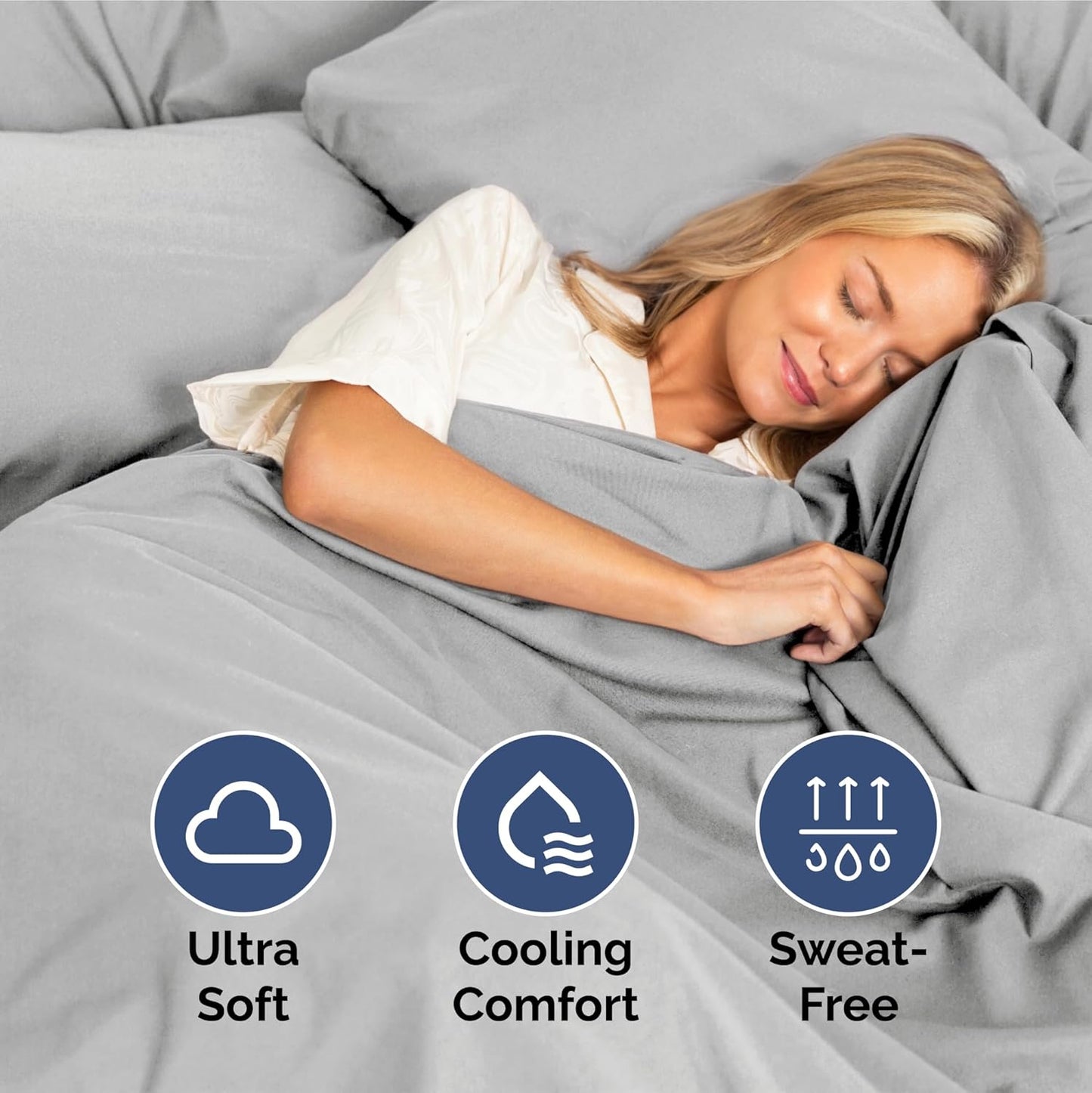 King Size 4 Piece Sheet Set - Extra Soft, Breathable & Cooling Sheets - Hotel Luxury Durable Bed Sheets for Women & Men - Deep Pockets, Easy-Fit & Wrinkle-Free Sheets - Soft Grey Oeko-Tex Bed Sheets