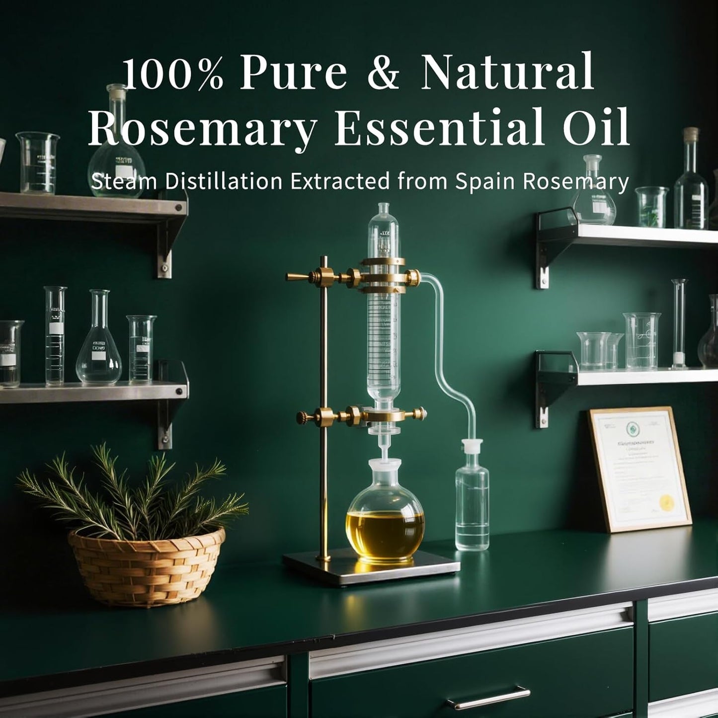 SU JUABA 4 Fl Oz Rosemary Essential Oil, 100% Pure Natural Aromatherapy Oil for Hair Growth, Skin, Nourish Scalp - 118ML