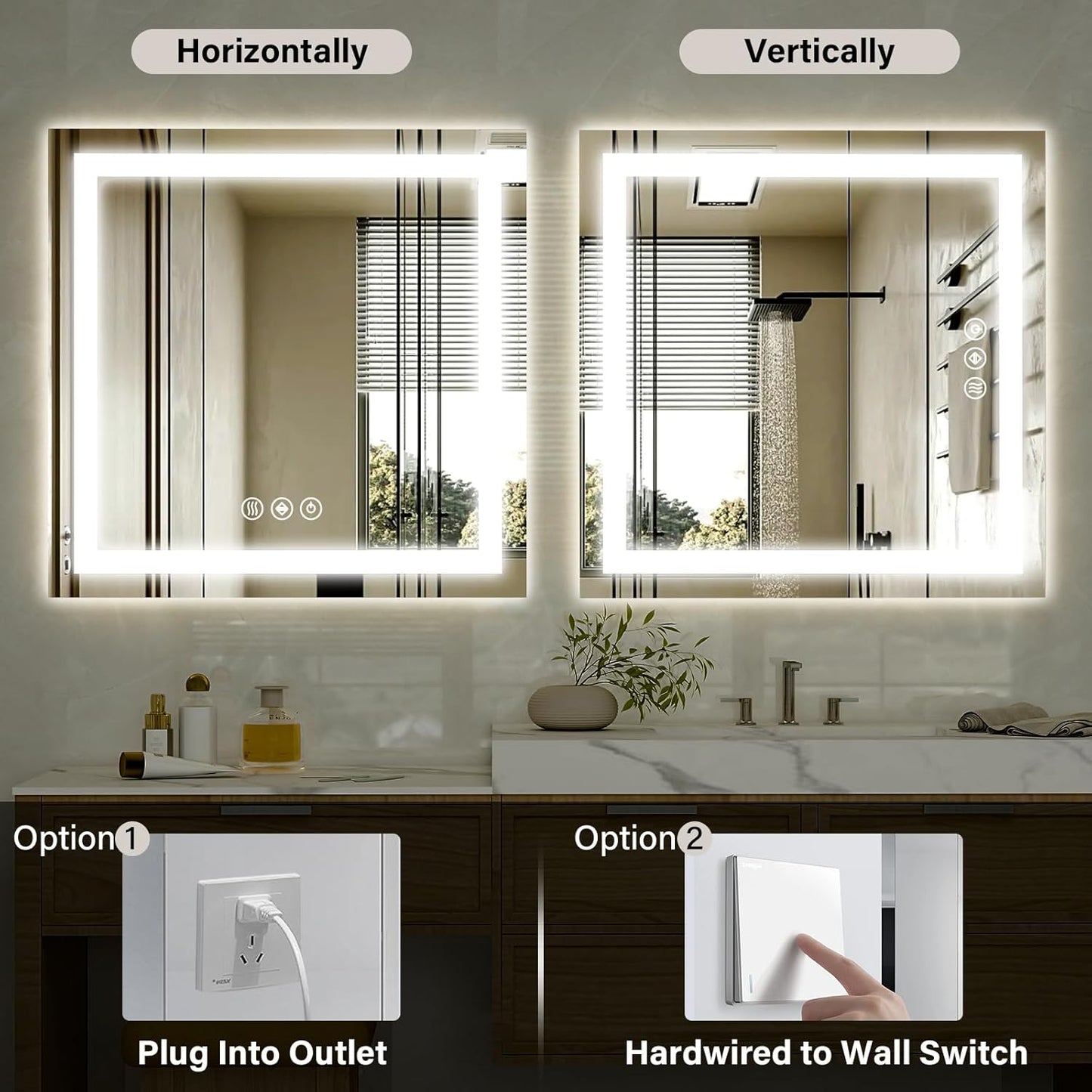 36x36 Inch Smart LED Bathroom Mirror - Anti-Fog Vanity Mirror with Touch Sensor, 3 Color Lighting & Dimmable Memory Function, Lighted Mirror for Over The Sink, Modern Bathroom Wall Mirror