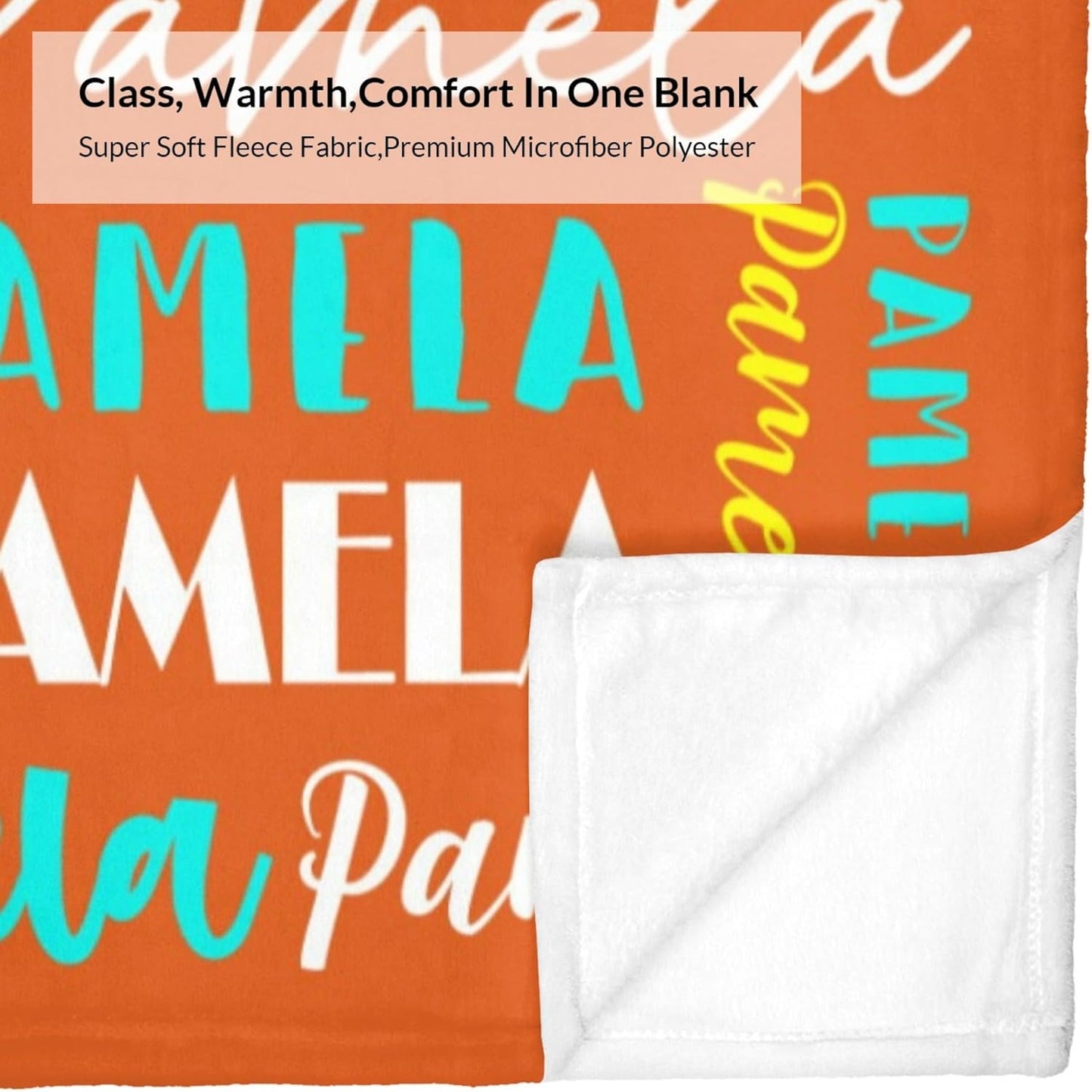 Name Blanket Personalized Blanket for Adult Kids Flannel Customize Throw Blanket Custom (Color 24, 50 x 60 Inches)