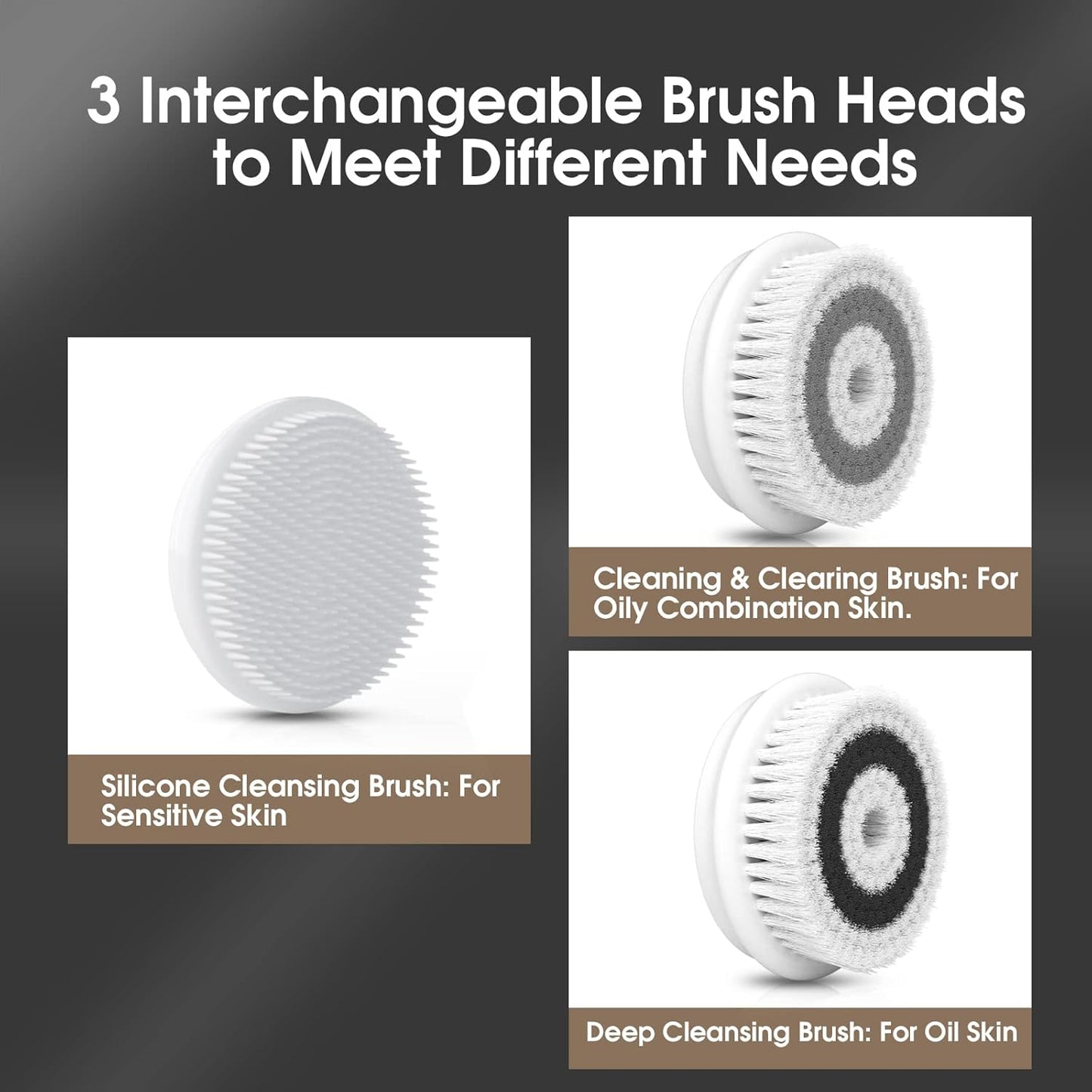 Facial Cleansing Brush: Face Scrubber for Men and Women - Face Brushes for Deep Cleansing and Exfoliating