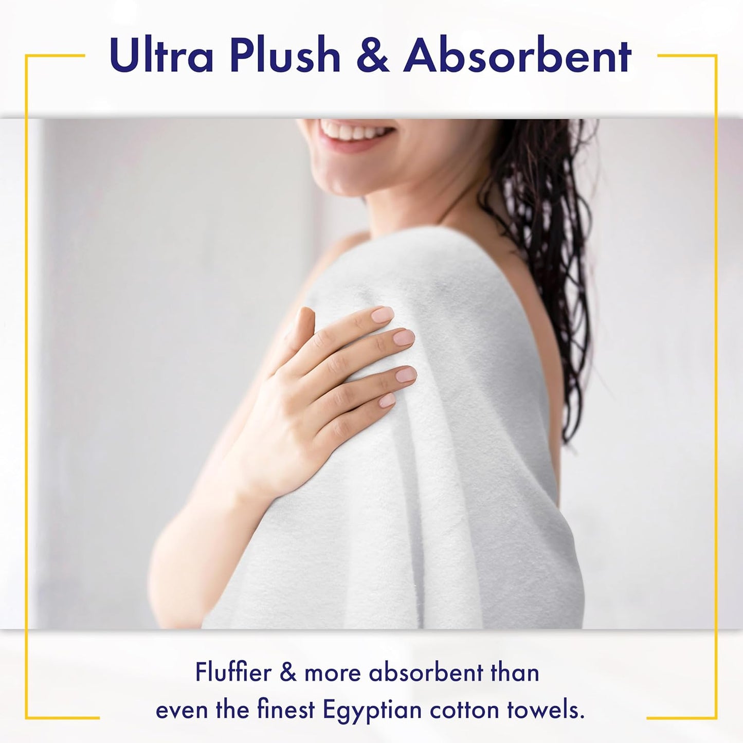 100% Organic Zero-Twist Cotton Towels - GOTS Certified Luxury Bath Towels - Ultra Soft & Plush 700GSM Long-Staple Cotton - 6 Piece Towel Set (White)