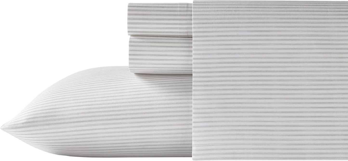 Tommy Bahama - King Size Sheet Set, 100% Soft Cotton Bedding with a Lightweight Feel, Deep Pocket - Bed Sheets with Matching Pillowcases & Fitted Sheet (Paloma Beach Grey)