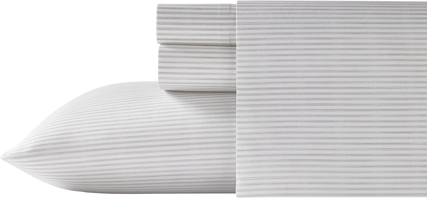 Tommy Bahama - Queen Sheets, Cotton Percale Bedding Set, Crisp & Cool, Stylish Bedding Set (Paloma Beach Grey, Queen)