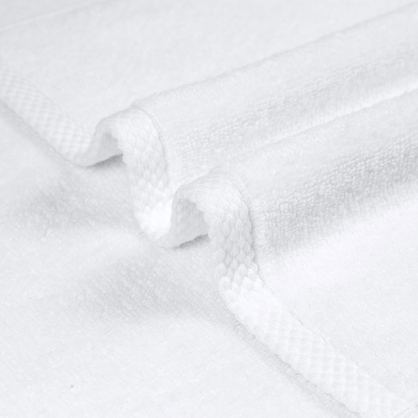 Amazon Basics Cotton Washcloths, Quick-Dry, 12" x 12", 12-Pack, White