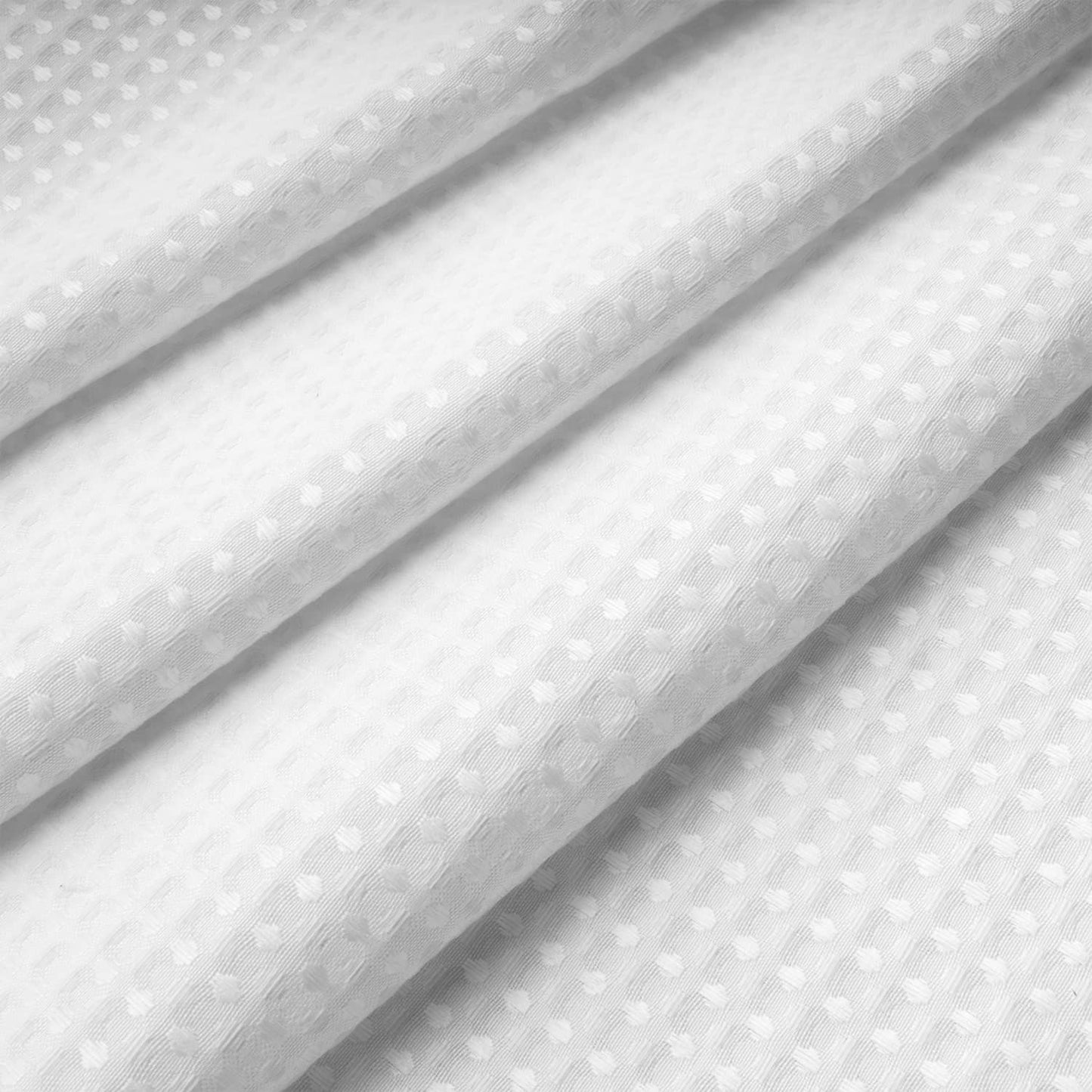N&Y HOME Stall Waffle Weave Shower Curtain with Snap-in Fabric Liner & Hooks Set - 36" x 72" Small Shower Stall Size, Hotel Style & Mesh Top Window, Machine Washable - 36x72, White