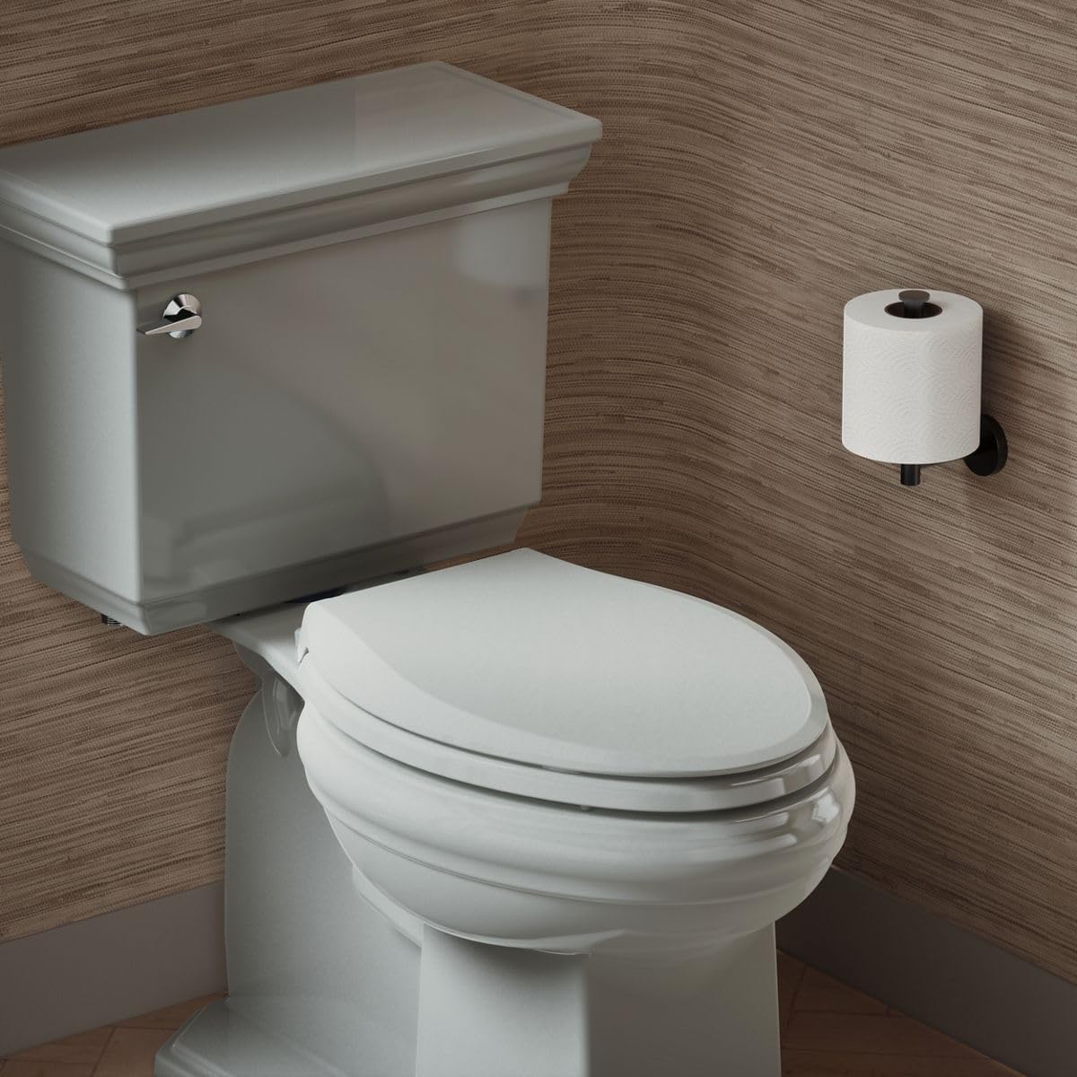 KOHLER CACHET® Nightlight Soft Close Toilet Seat Elongated, ReadyLatch®, Grip-Tight Hardware, Ice Grey