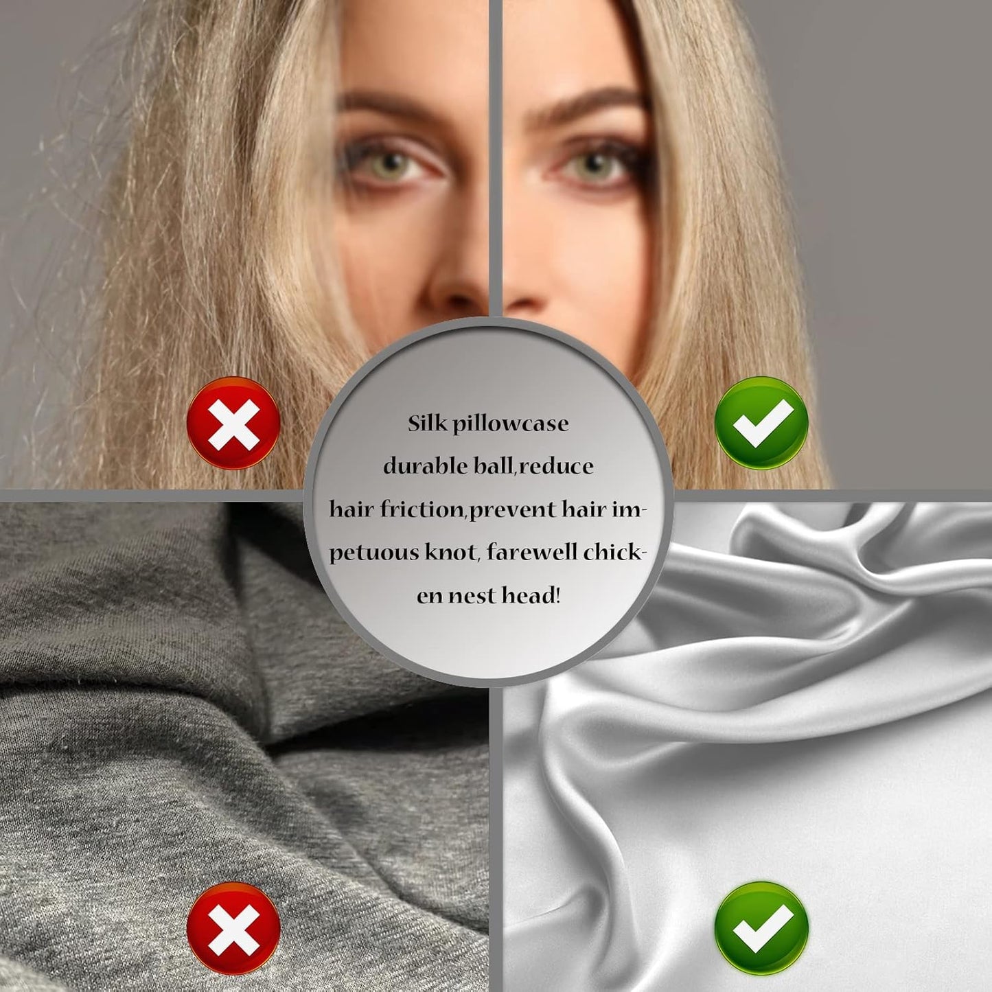 Silk Body Pillowcase Mulberry Silk Pillow Cases with Zipper Soft Breathable Smooth Cooling 20x54 inches Pillowcase for Sleep (Silver Grey,20"X 54",1Pcs)