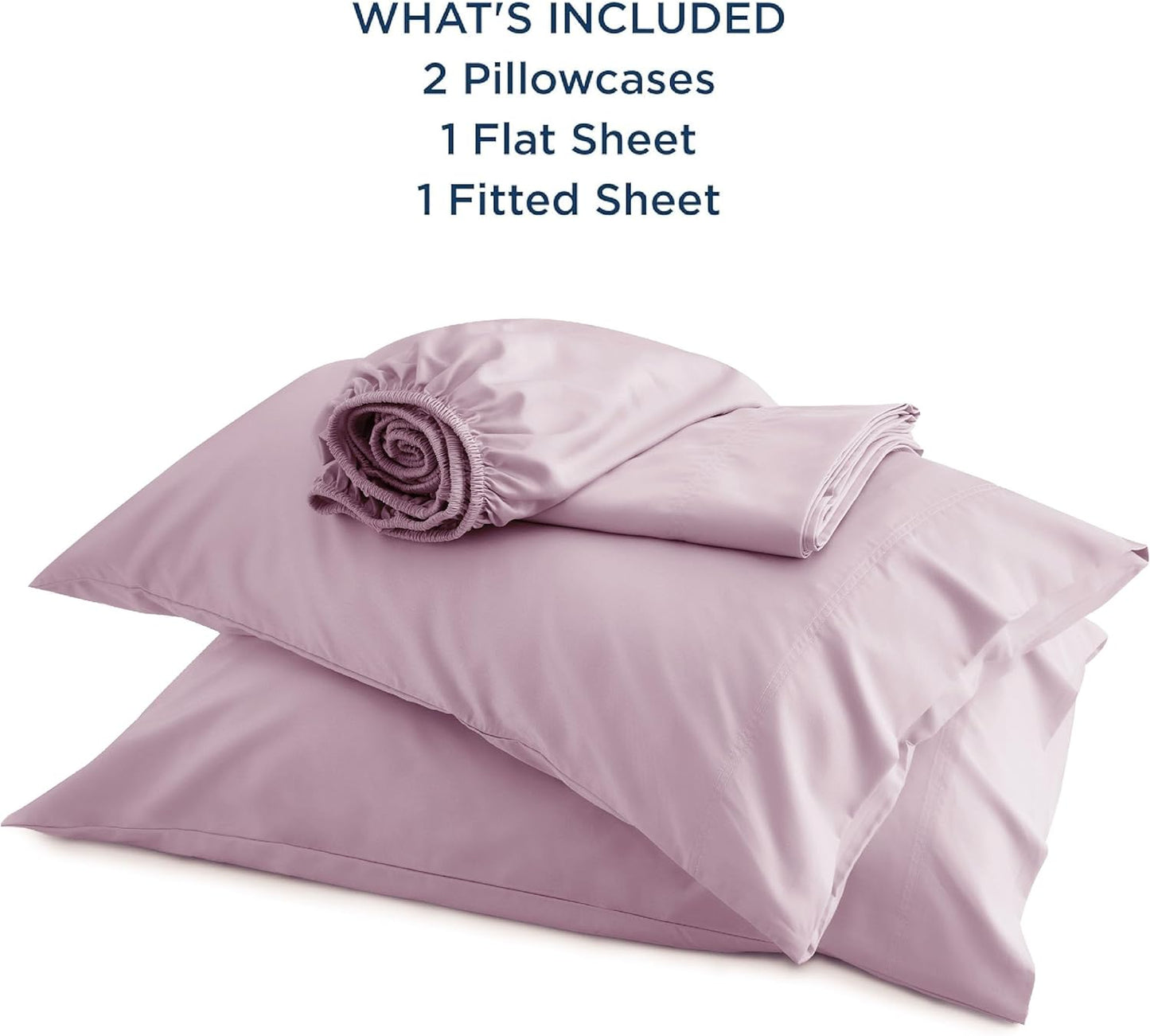 Bedsure King Size Sheets Set, Cooling Sheets for Hot Sleepers, Rayon Derived from Bamboo, Breathable & Soft, Deep Pocket Up to 16 Inches, Hotel Luxury Silky Bedding, Lavender