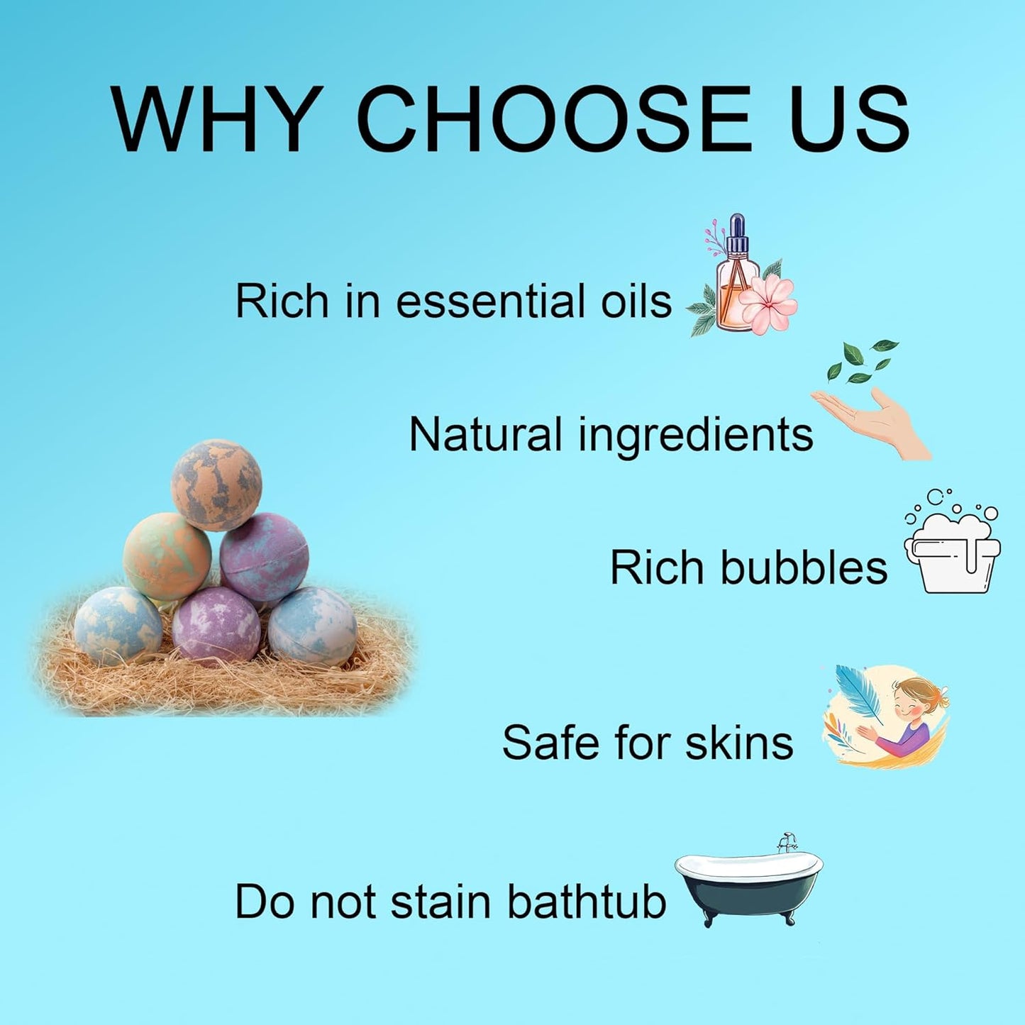 Bath Bombs for Women, 9pcs Handmade Bubble Bath Bombs with Natural Essential Oils, Coco Butters, Holiday Gift for Mother, Wife, Girlfriend, Floral Scents, Rich Bubble and Relaxing Spa