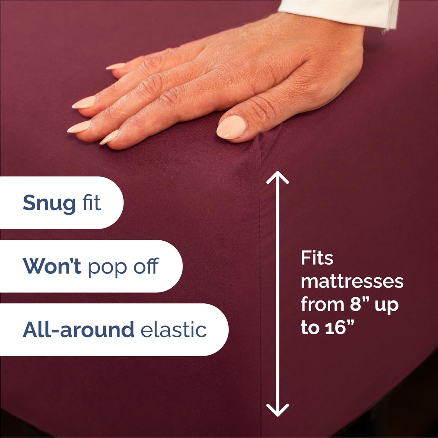 Split King Size 5 Piece Sheet Set - Comfy Breathable & Cooling Bed Sheets Set - Hotel Luxury Bedding for Women, Men, Kids, Teens, Boys & Girls - Deep Pockets, Soft, Wrinkle Free - Oeko-Tex - Burgundy