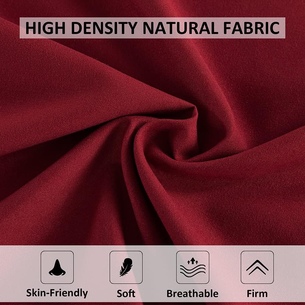 ELNIDO QUEEN Body Pillow with Pillowcase - Soft Long Bed Pillow for Adults - Breathable Full Body Pillow Insert for Sleeping, 20x54inches - Wine Red