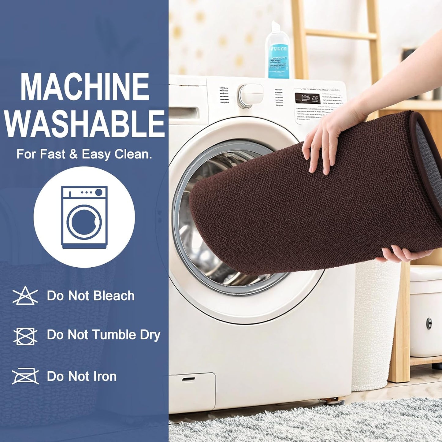 OLANLY Thick Memory Foam Bath Mat Rug 24x16, Extra Soft Absorbent Bathroom Rug, Quick Dry Bath Mats, Non-Slip, Machine Washable Carpet for Bathroom, Tub and Shower, Home Decor Accessories, Brown