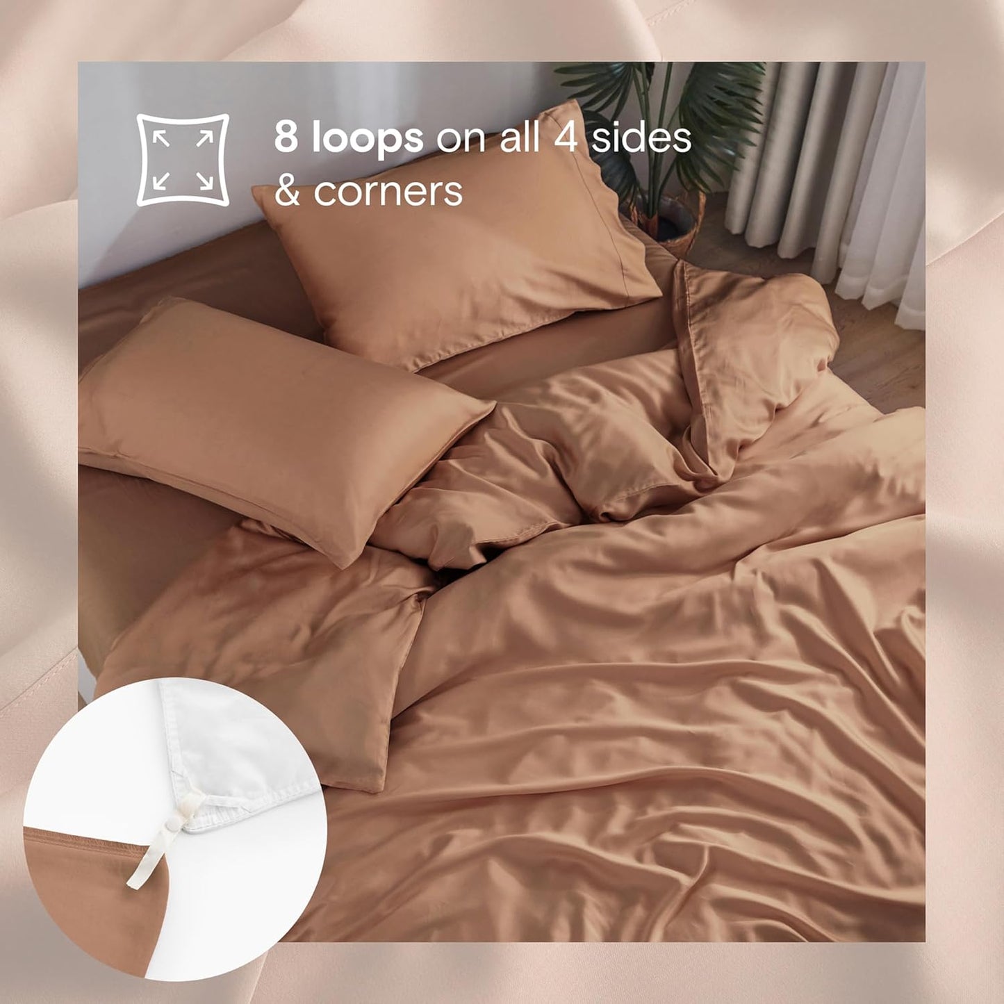DOZ Duvet Cover Set, 100% Viscose derived from Bamboo, Organically Grown, Buttery Soft, Cooling Duvet Covers, High GSM, 1 Duvet Cover and 2 Pillowcases, 106"x90" (Clay, King/Cal King)