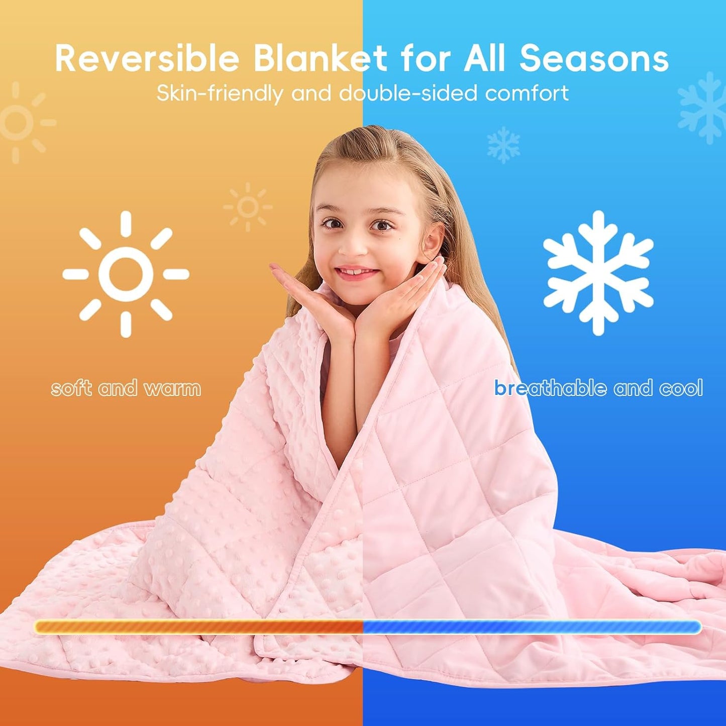 yescool Pink Weighted Blanket 7 Pounds Twin Size Cooling Weighted Throw Blanket, Minky Heavy Blankets Warm Weighted Comforter, Big Washable Thick Blankets Gift for 60-90lbs, 40 * 60in