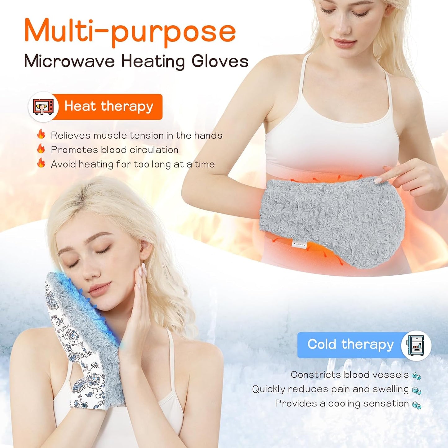 Microwavable Therapy Mittens with Moist Heat and Compression Relief – 1 Heated Glove for Arthritis, Stiff Joints, Carpal Tunnel, Trigger Finger – Washable, Self-Care Gift for Elderly Parents