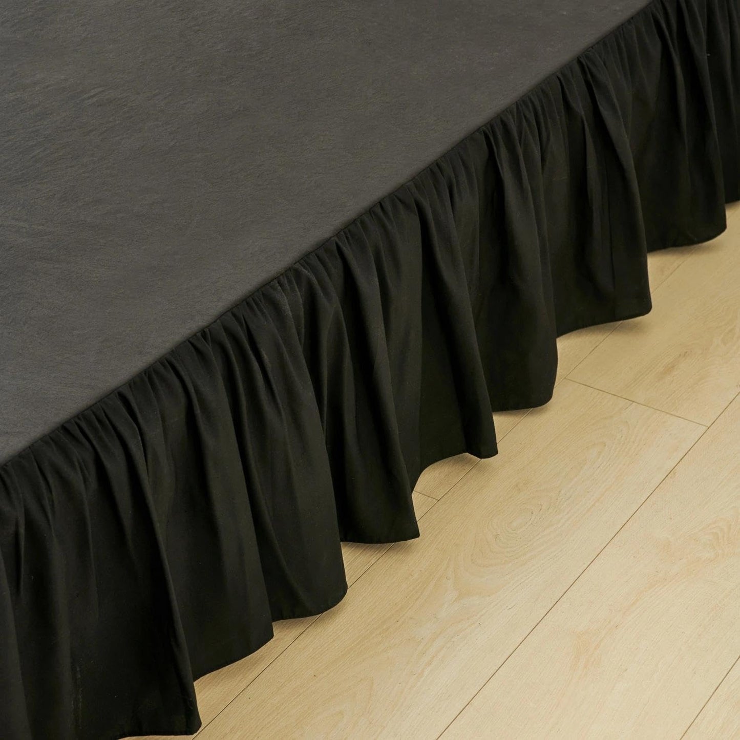 Bed Skirt Queen Size Ruffled Bed Skirt with Split Corners, Queen Bed Skirts 12 Inch Drop, Queen Size Bed Skirting with Platform, 12'' Queen, Black