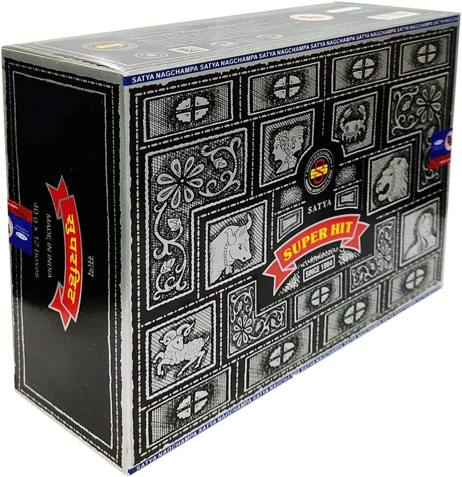 Super Hit Incense Sticks 40g and Holder Bundle - Pack of 12 (Approx 480 Sticks)