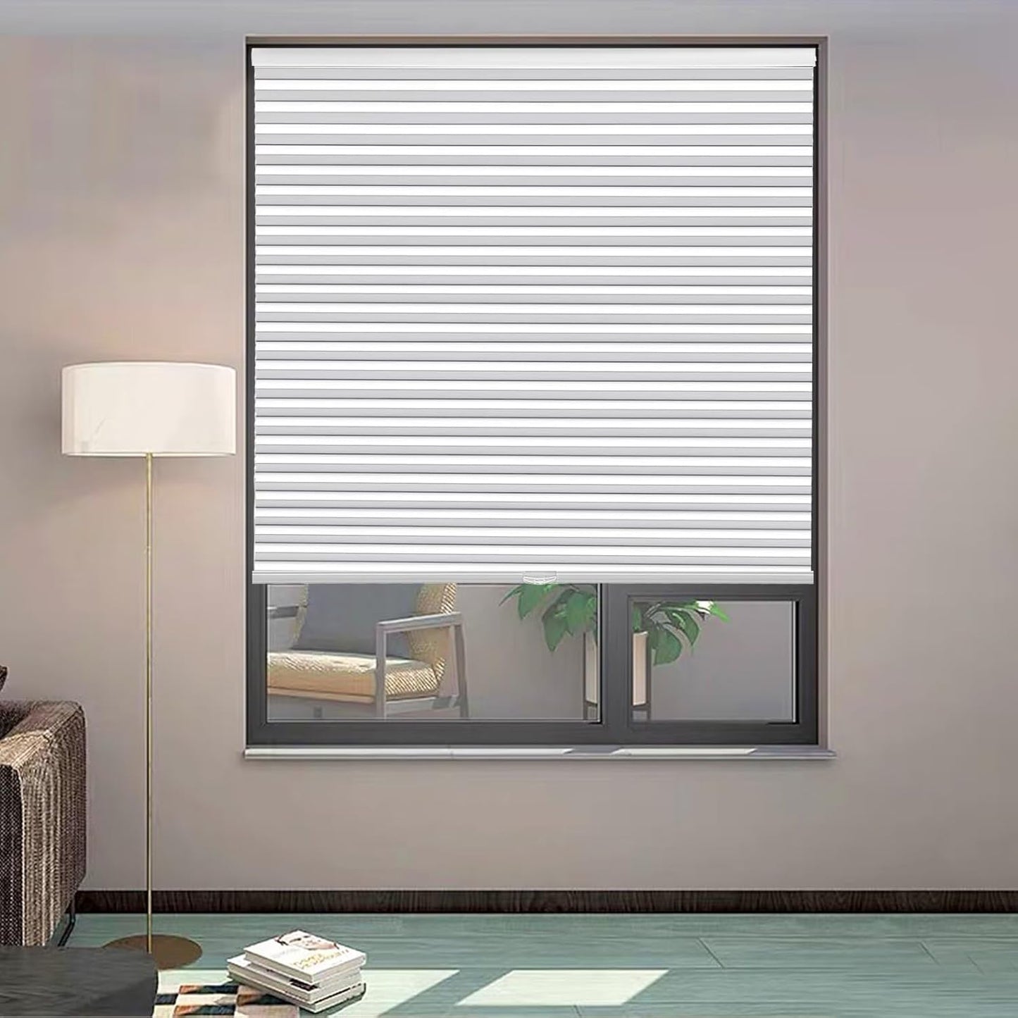 MYshade 1.5-Inch Cellular Cordless Blackout Shades,Thermal Insulating Noise Reducing Waterproof Blinds,Honeycomb Window Treatments for Indoor Light Control (White-40 W x 72" H)