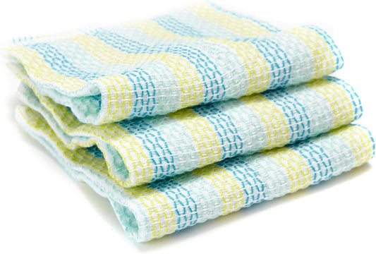 Full Circle Tidy 100% Organic Cotton Dish Cloths, Set of 3, Spring Green