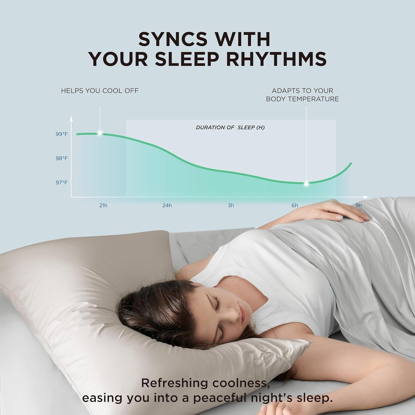 Bedsure Cooling Pillow Cases, Zipper Pillow Cases Standard Size Set of 2, Cool Pillowcases for Hot Sleepers and Night Sweats, Silky Soft & Breathable Cold Pillow Covers, Gift, Beige, 20x26 Inches