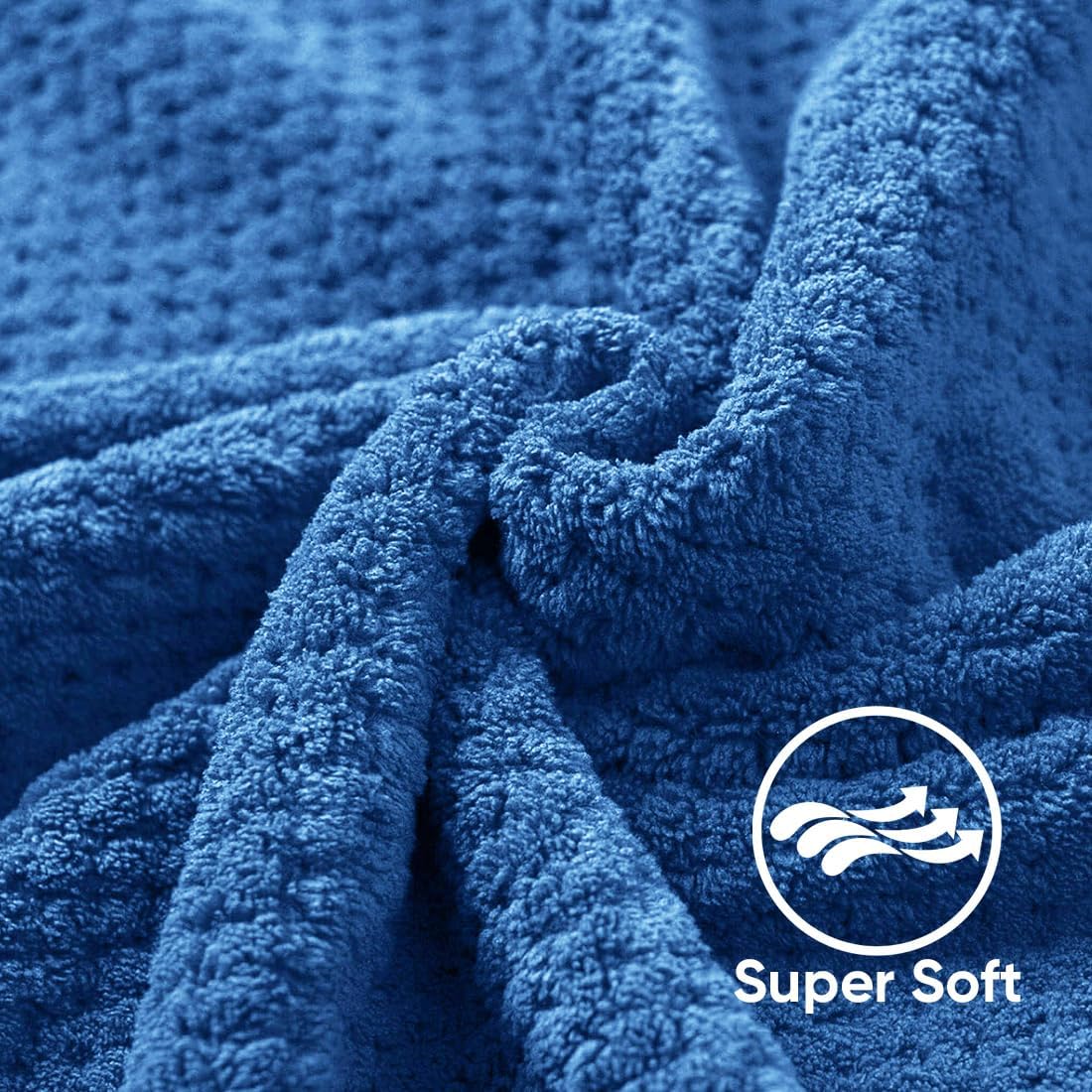 HOMEXCEL Bath Towel Set Pack of 4, 30 x 60 Inches Large Microfiber Bath Towels, Soft, Absorbent, and Quick Dry Towels for Bathroom, Pool, Beach, Swim, and Yoga, Large Bathroom Towels, Blue