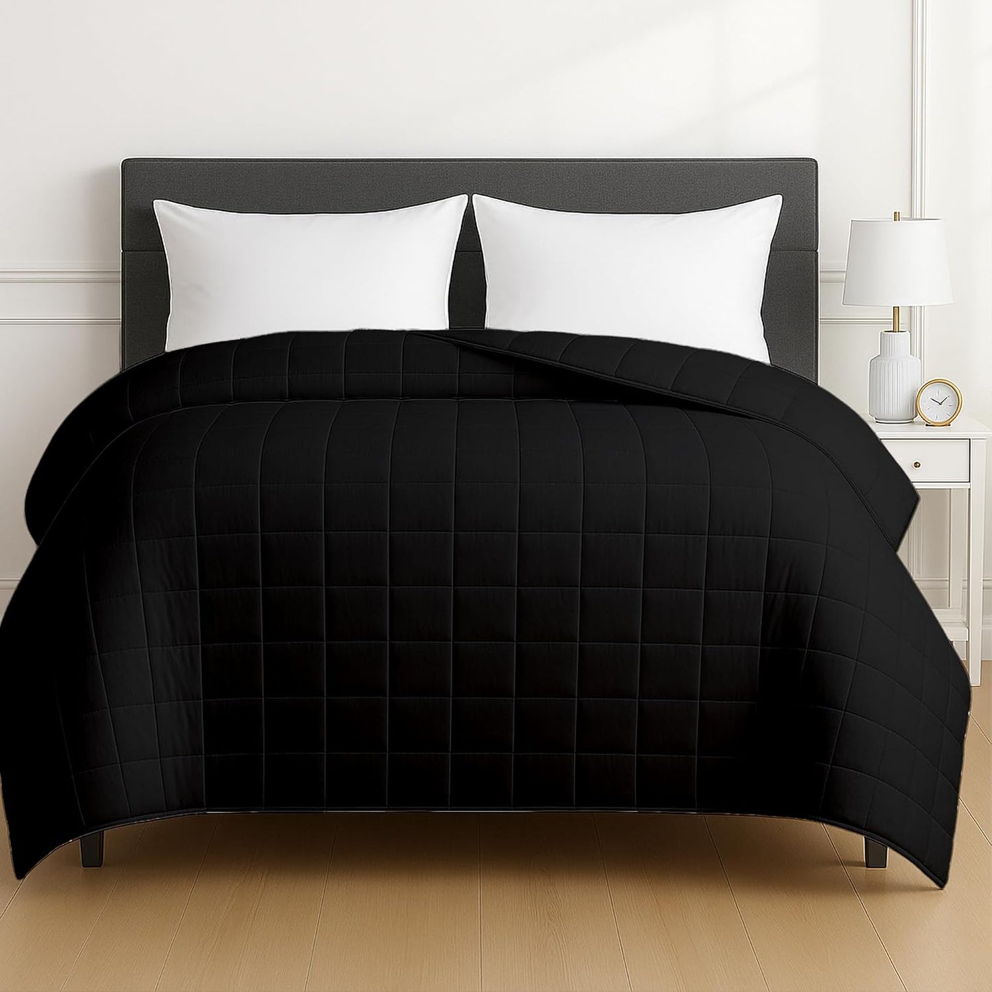 HomeSmart 30lbs Black Weighted Blanket Queen Size - Premium Ultra Soft Fabric - Heavy Blanket