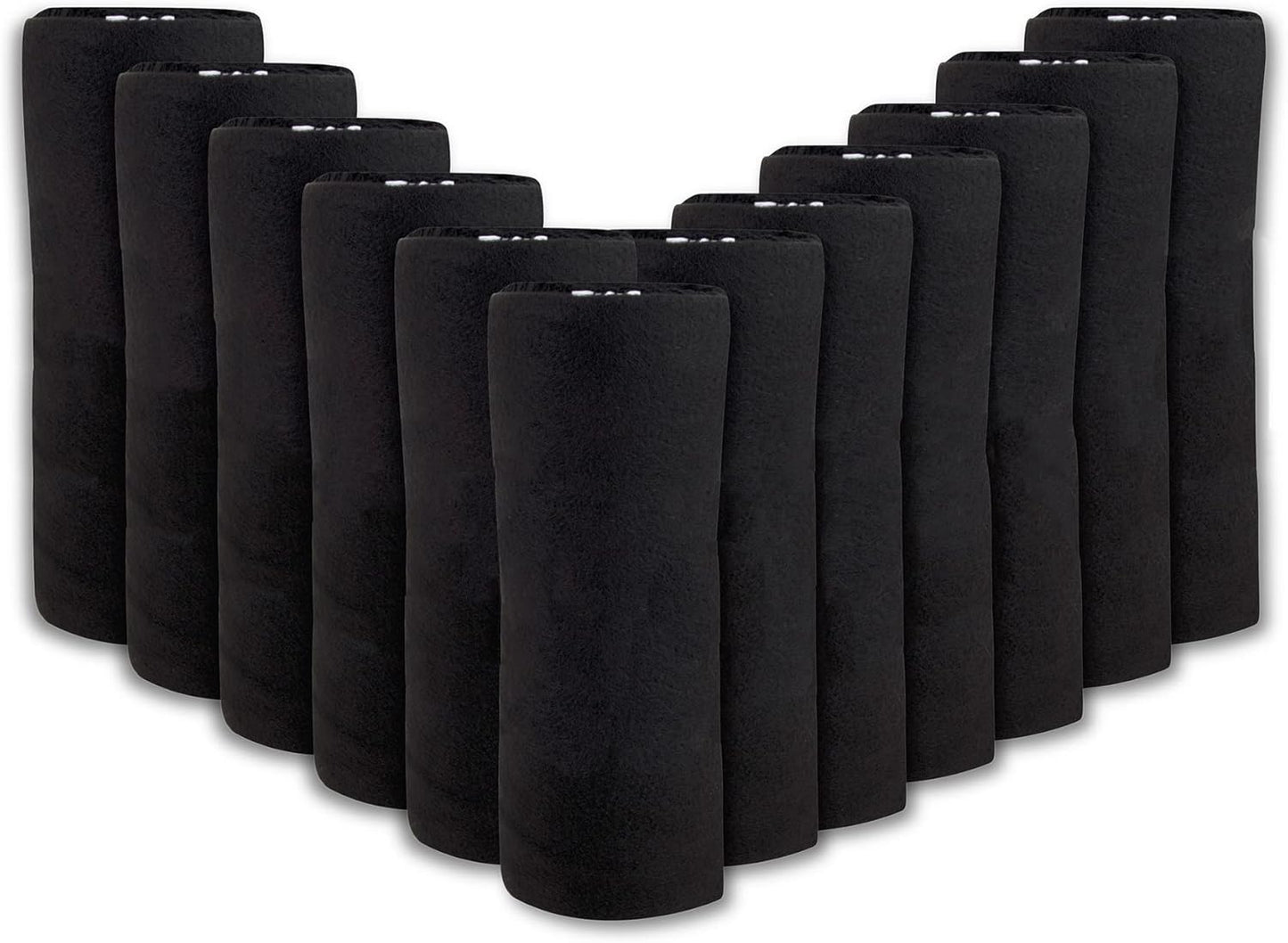 (24 Pack) Bulk Fleece 50x60 Throw Blankets for Wedding Favors, Homeless Women, Men, Homes, Bed, Sofa, Couch, Office, Pet Blankets, Travel | Soft Warm Lightweight Throw Blankets in Bulk (Black)