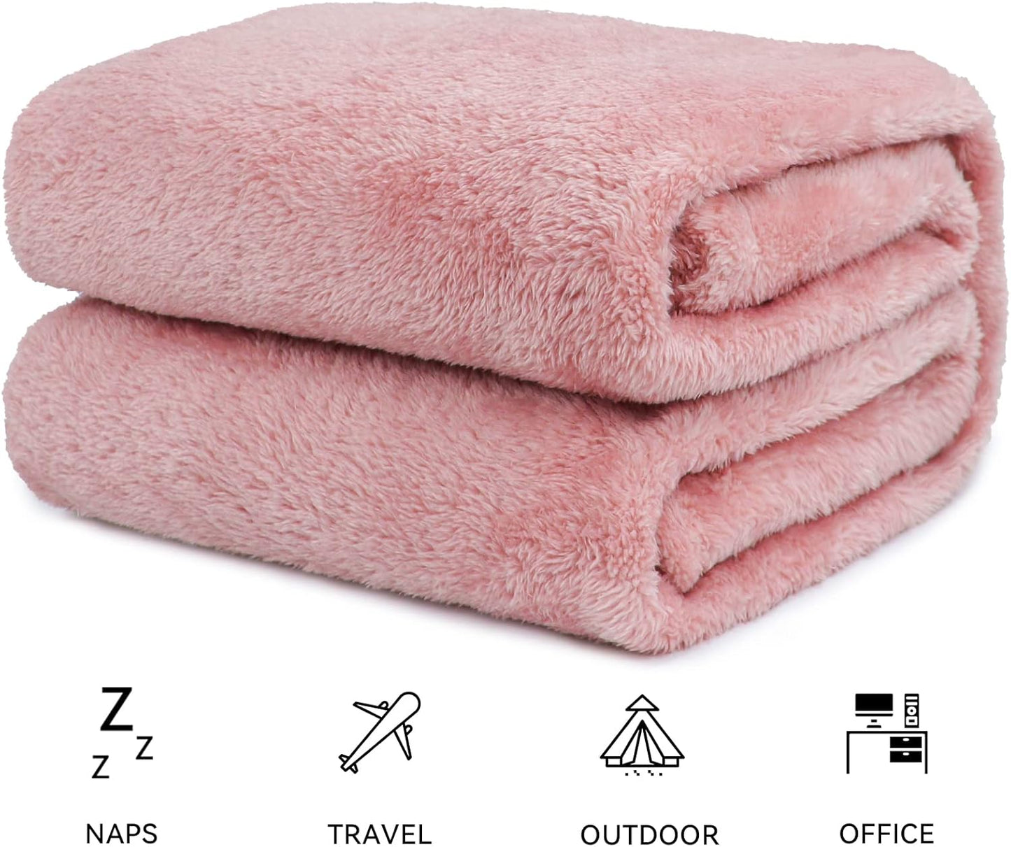obinsm Warm Blanket Pink Soft Fleece Blankets Throw Blankets for Bed