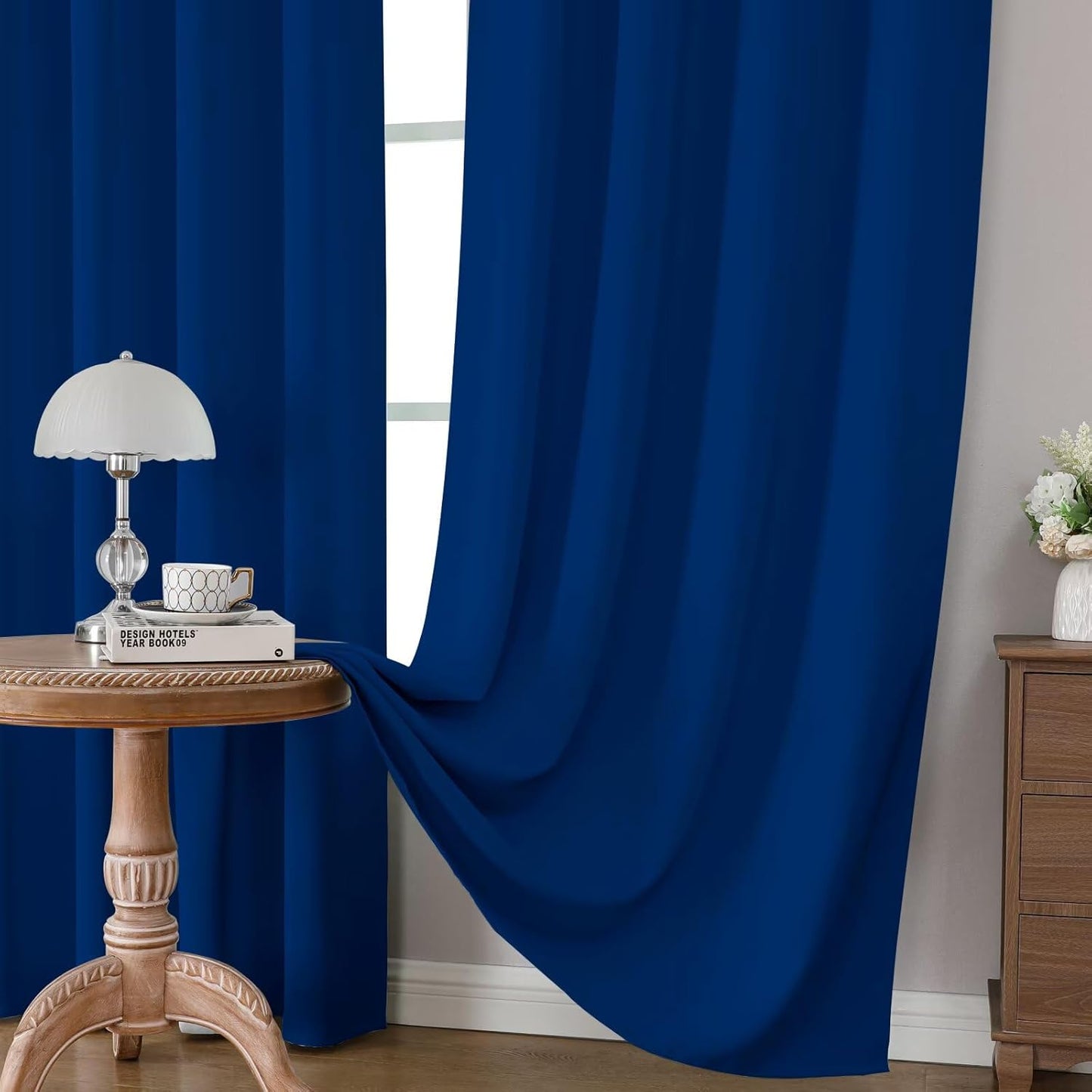 CUCRAF Royal Blue Blackout Curtains 72 inch Length 2 Panels Set, Rod Pocket Room Darkening Drapes for Bedroom Living Room, Insulated Thermal Light Blocking Window Curtain (W52 x L72 Inch)