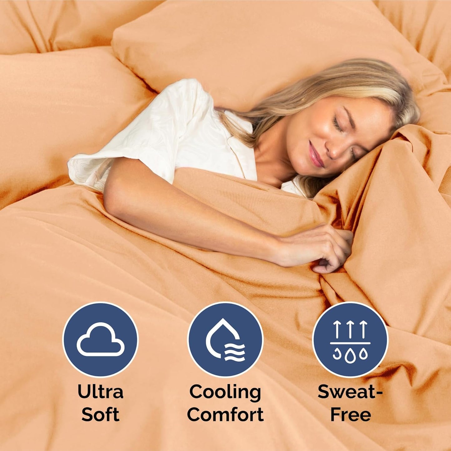 Split King Size 5 Piece Sheet Set - Extra Soft, Breathable & Cooling Sheets - Hotel Luxury Durable Bed Sheets for Women & Men - Deep Pockets, Easy-Fit & Wrinkle-Free Sheets - Peach Oeko-Tex Bed Sheets