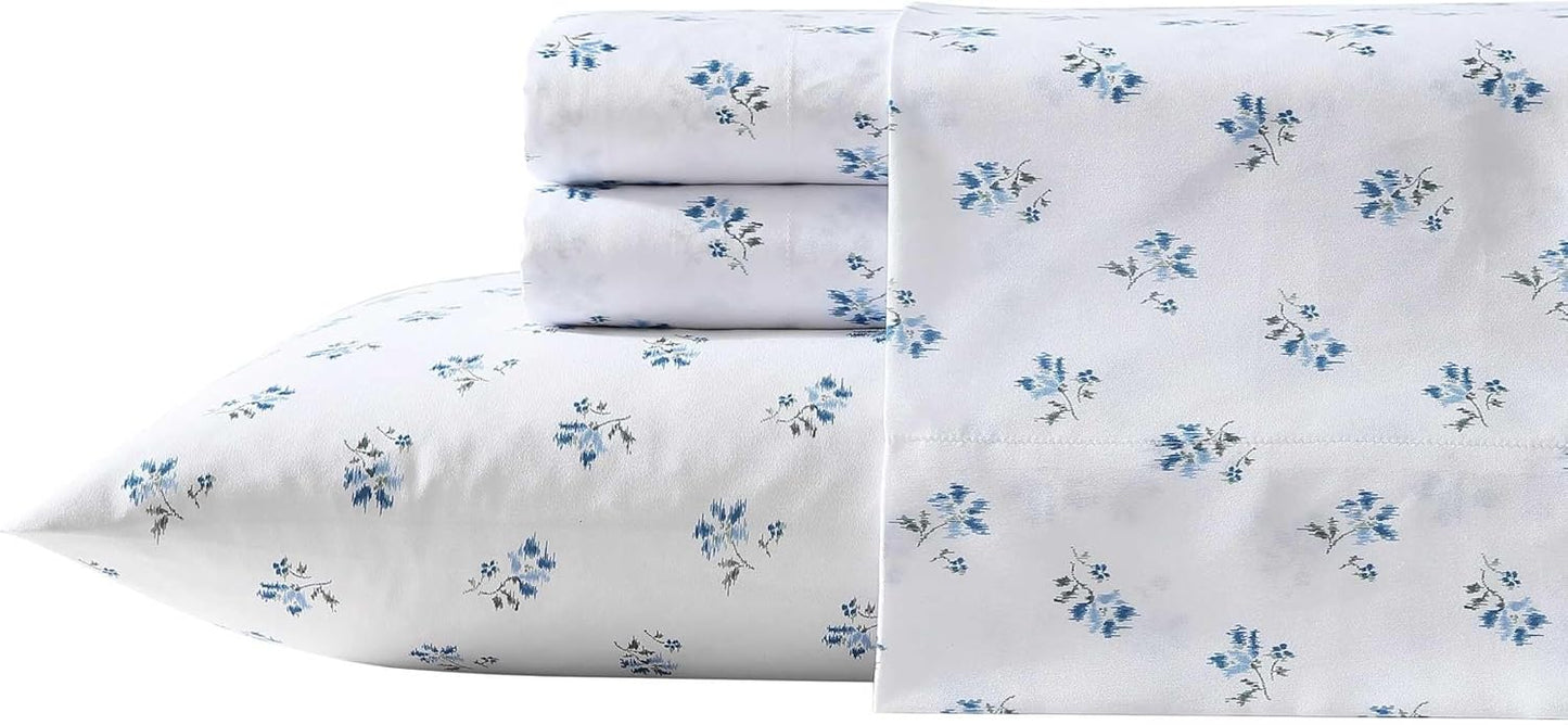 Wrangler - Queen Bed Sheets, Ultra-Soft & Lightweight Bedding with Matching Pillowcases, Lightweight Bed Set for All Season Comfort, Oeko-Tex Certified (Sketchy Ditsy Blue)