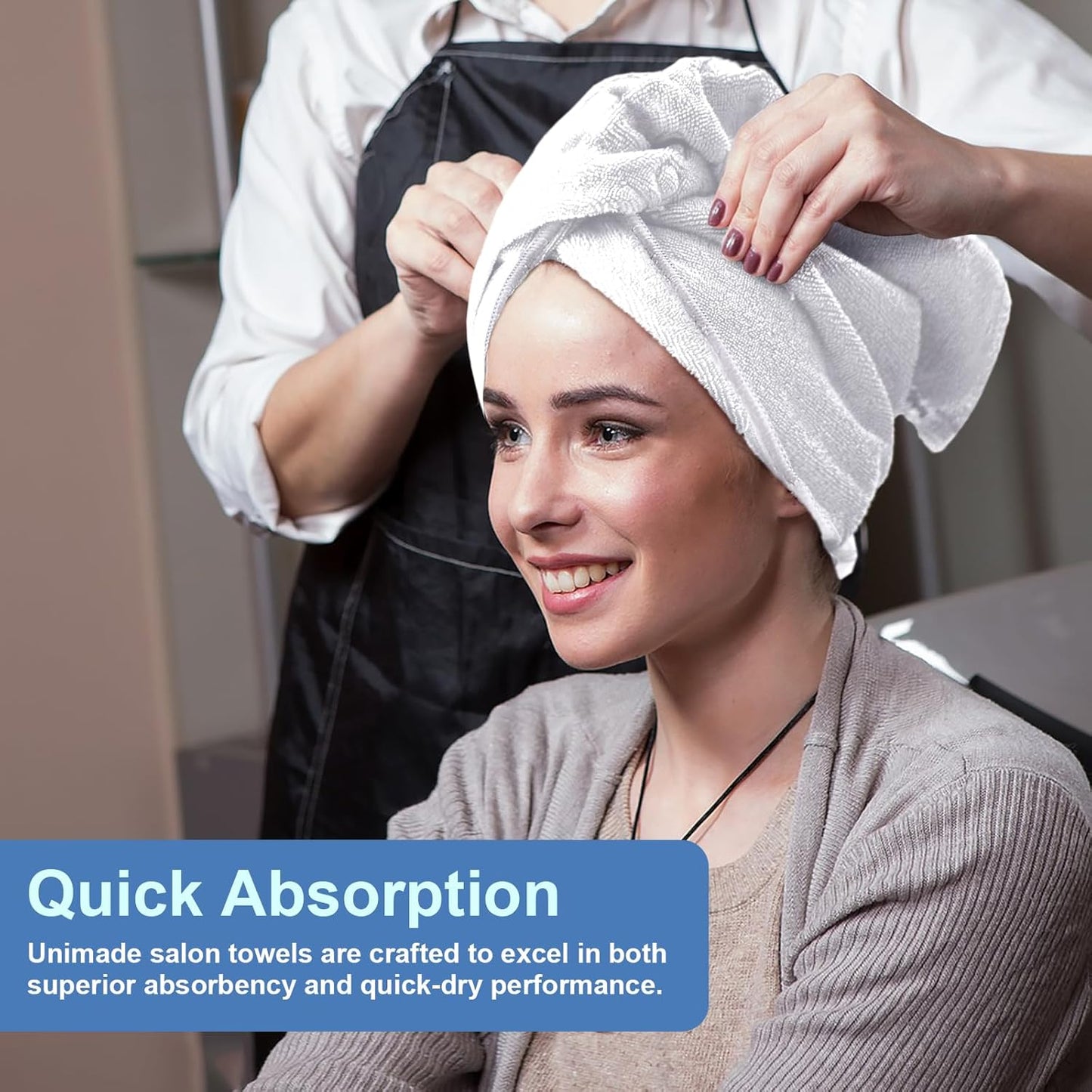 48 Pack Hand Towels Set - Highly Absorbent and Quick Drying Microfiber Gym Towels, Premium Wash Cloths for Bathroom, Salon, Gym, Shower, Hotel, and Spa - 16x27 inch (White)