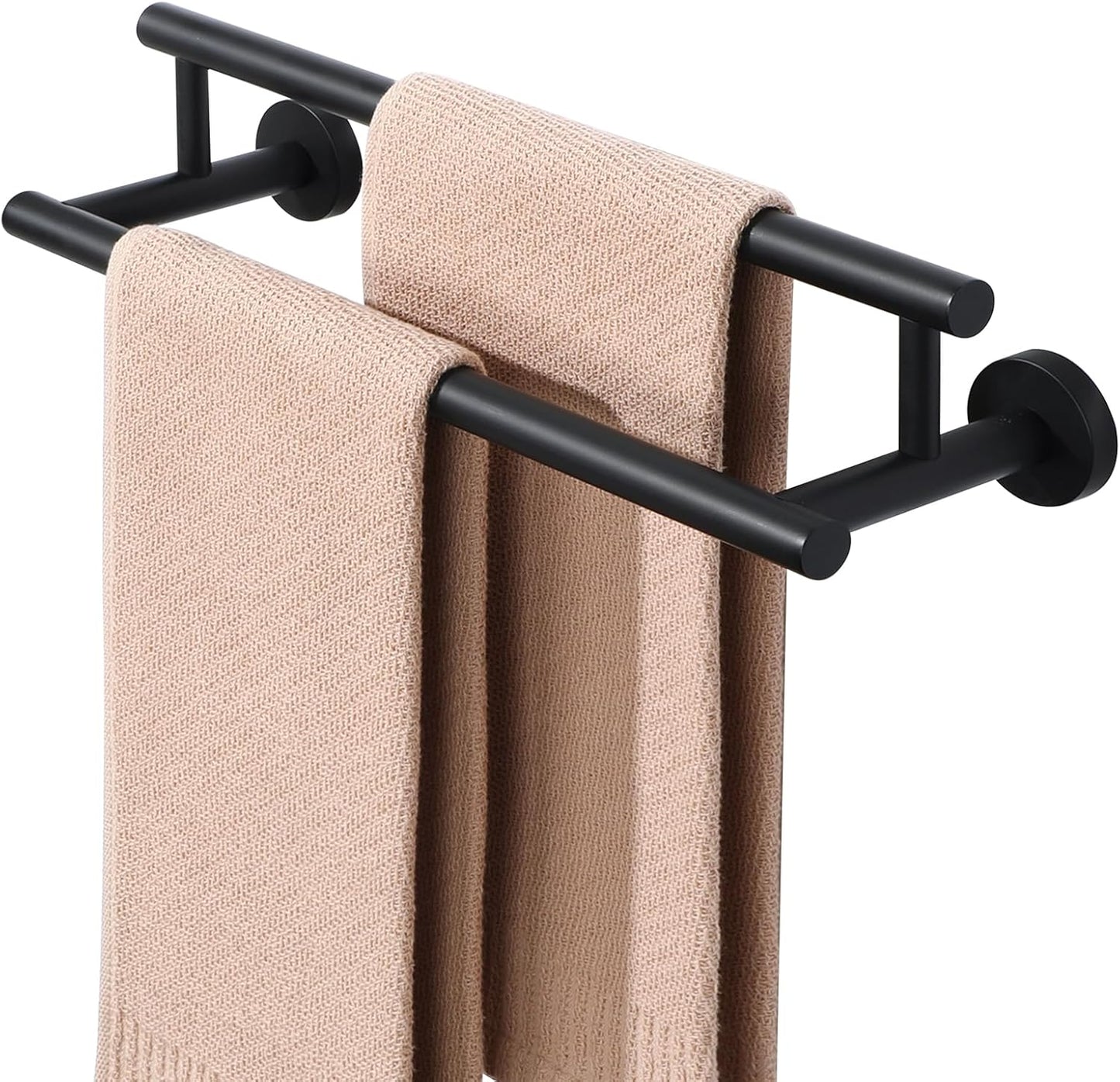 Alise Double Bath Towel Bars Towel Racks for Bathroom Lavatory,Wall Mount Towel Holder SUS304 Stainless Steel Towel Hanger Rail 16 Inch,GYT6902-400-B Matte Black