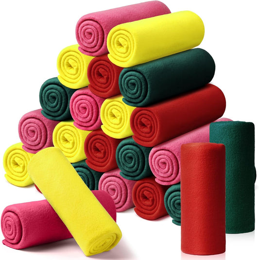 24 Packs Fleece Throw Blanket Soft Warm Lightweight Fleece Blanket Cozy Throw Bulk for Bed Couch Sofa Home Office Wedding Gifts Suitable for Seasons, 50 x 60 Inches(Multi Color)