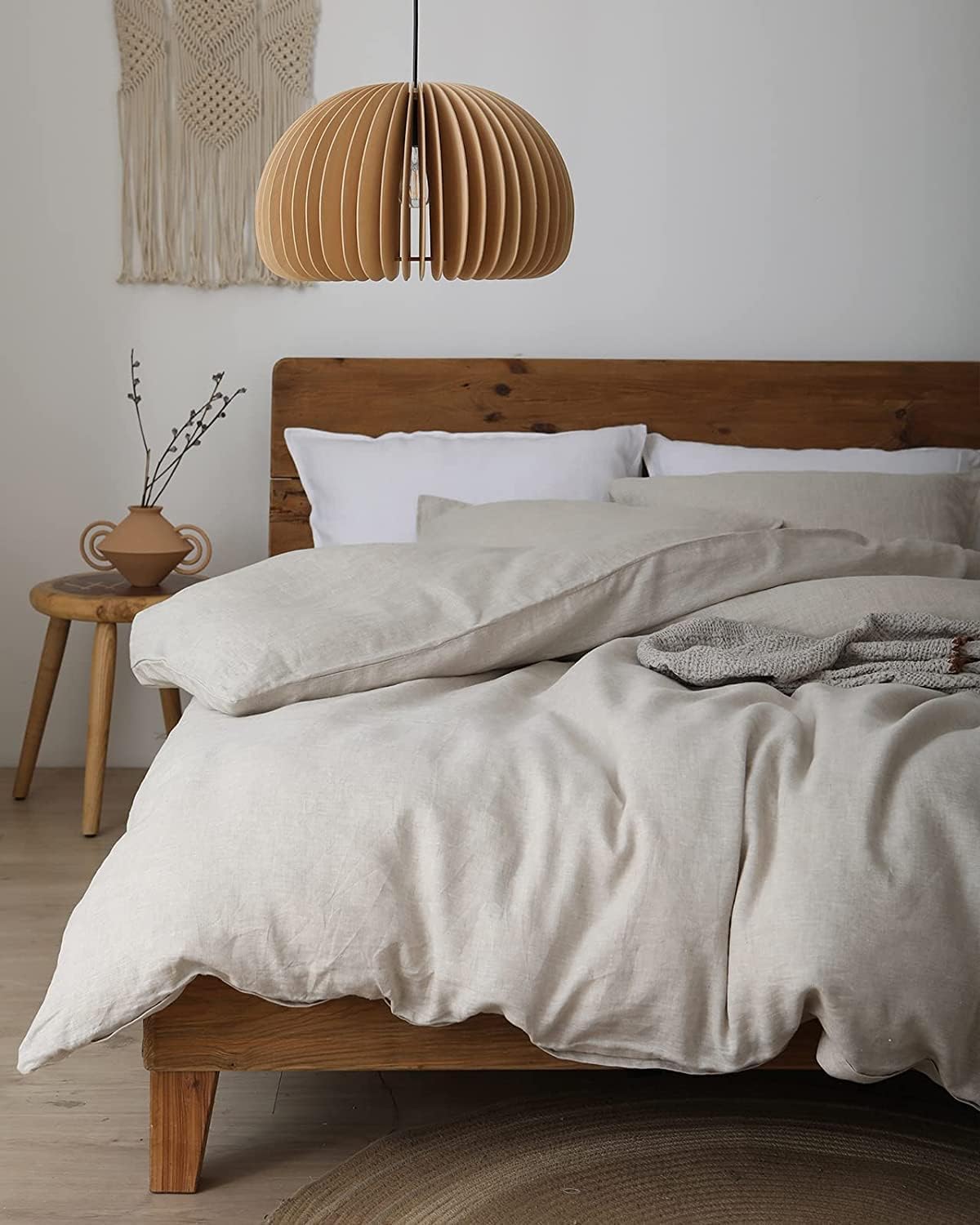XZ XIFA Linen Duvet Cover Full, 100% Washed French Flax Linen Bedding Set with Zipper Closure, Cooling & Textured Bed Sets for Hot Sleepers(1 Duvet Cover, 2 Pillowcases)