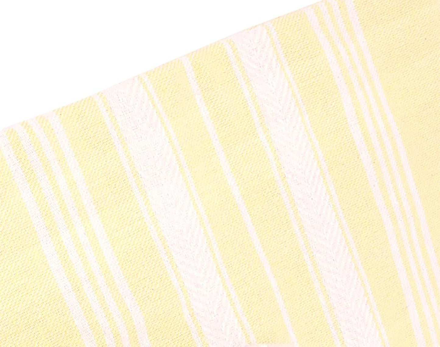 Bazaar Anatolia Turkish Beach Towel – 100% Cotton, Quick Dry, Sand Free Towel for Bathroom, Camping, Travel – Oversized 71x39 Inches – Stripe Yellow