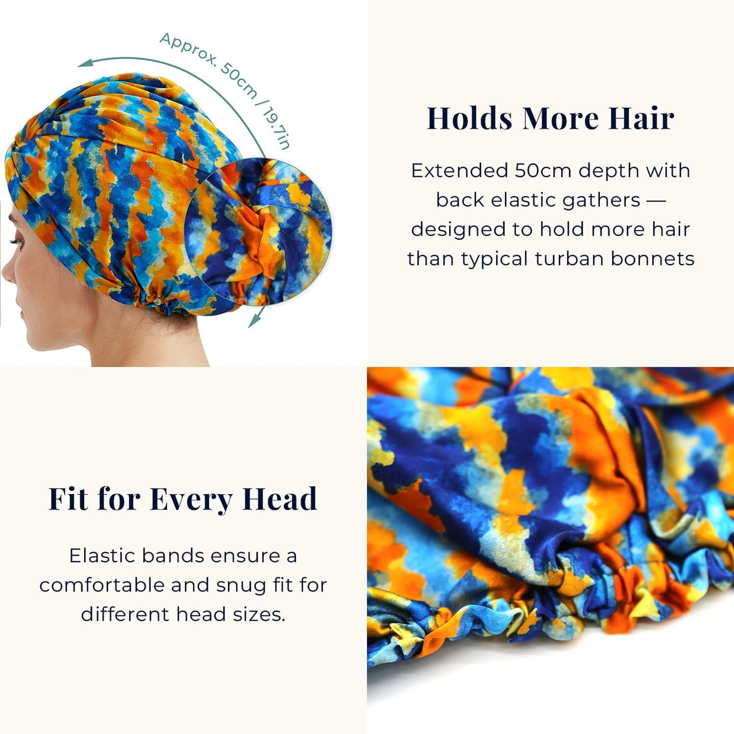 100% Mulberry Silk Bonnet, Double-Layered Hair Bonnet for Sleeping Women, Pure Silk Turban, Night Sleep Hair Wrap