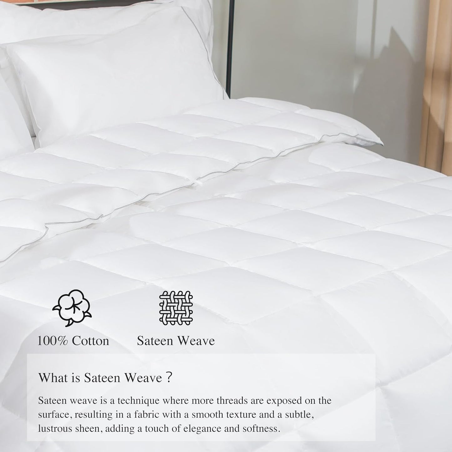 sunflower Twin Comforter White Lightweight Down Alternative Filling 100% Cotton Shell Bedding Twin XL Comforter Blanket for Dorm Hot Sleepers with Corner Tabs Soft Breathable Machine Washable