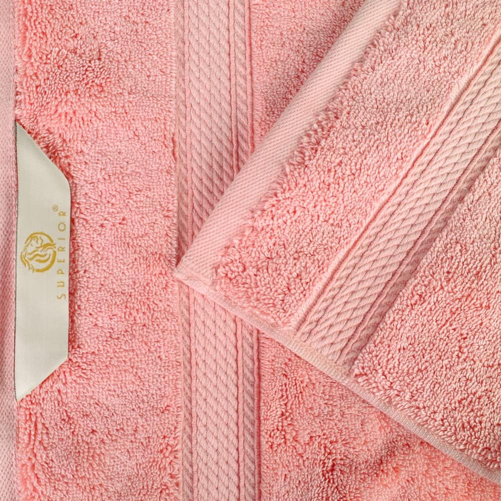 Superior Egyptian Cotton Pile Face Towel/Washcloth Set of 6, Ultra Soft Luxury Towels, Thick Plush Essentials, Absorbent Heavyweight, Guest Bath, Hotel, Spa, Home Bathroom, Shower Basics, Tea Rose