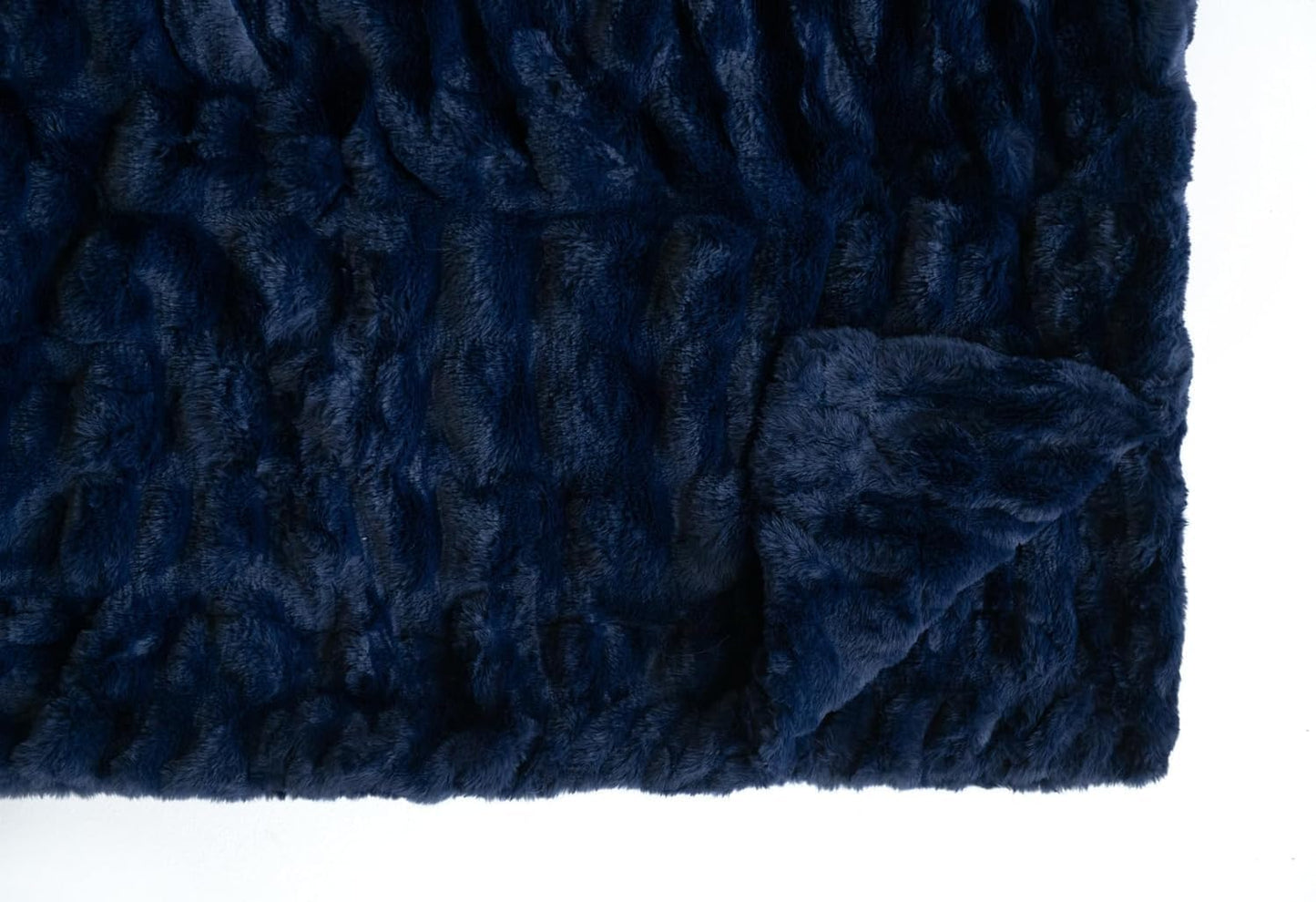 Minky Couture Hugs Blanket - Extra Plush Blanket for Premium Gifting - Stretchy Bubbled Cozy Throw - Silky Smooth - Durable & Machine-Washable - Travel-Friendly - Travel, Navy