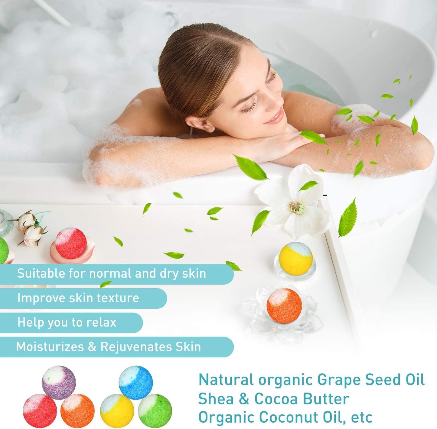 30 Pcs Bath Bomb Gift Set, Natural Organic Mini Bath Bombs, Handmade with Rich Fizz - Birthday Gift for Kids/Women/Men, Mother's Day, Ideal Gift for Valentine's Day