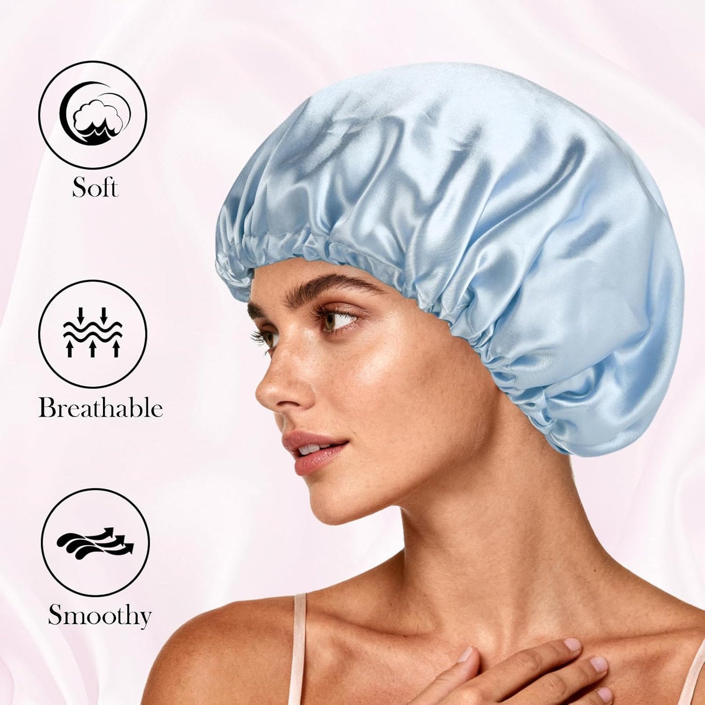 Satin Bonnet Double Layer Silk Bonnet for Sleeping Women Hair Care for Natural Curly