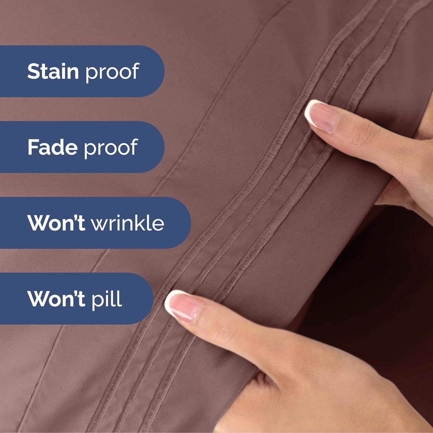 Full Size 4 Piece Sheet Set - Extra Soft, Breathable & Cooling Sheets - Hotel Luxury Durable Bed Sheets for Women And Men - Deep Pockets, Easy-Fit & Wrinkle-Free Sheets - Clay Oeko-Tex Bed Sheet Set