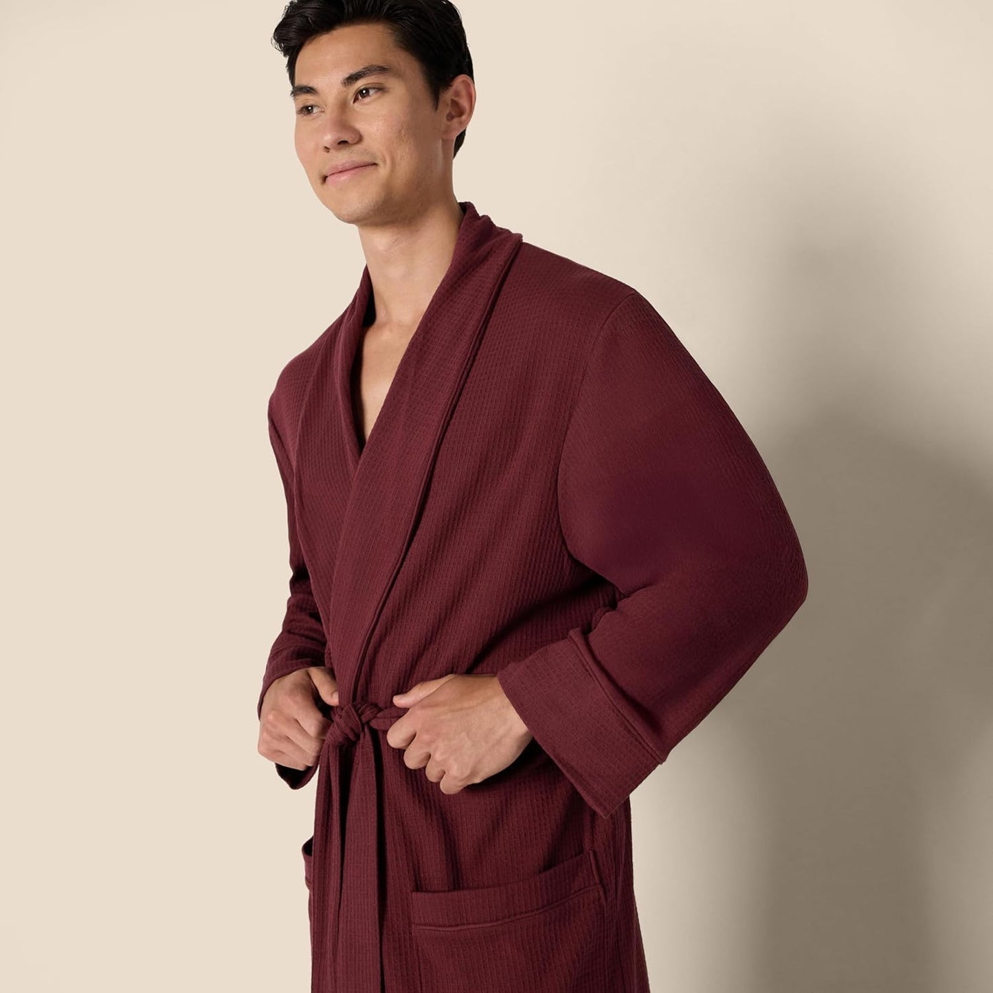 Amazon Essentials Mens Lightweight Waffle Bathrobe (Available in Big & Tall)