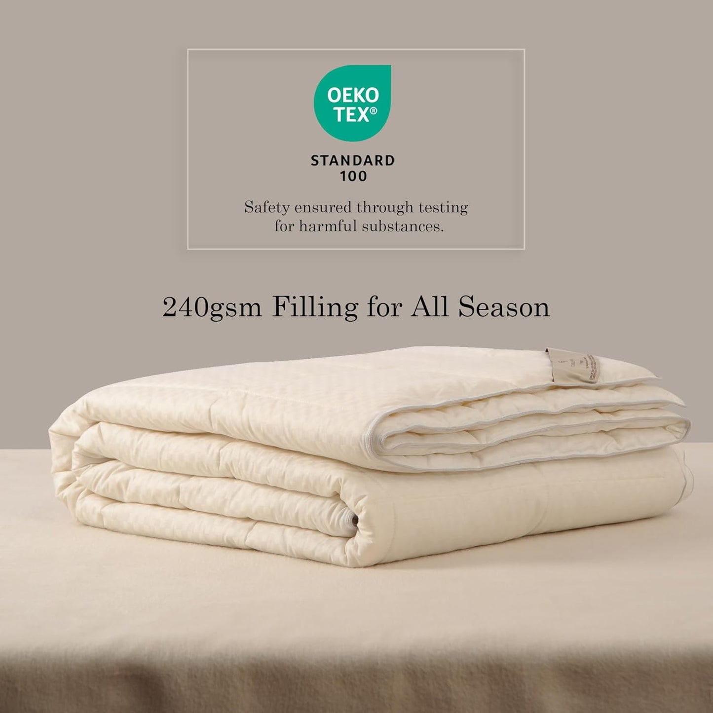 CUDDLE DREAMS Wool Comforter Duvet Insert, 100% Australian Wool Filling with Soft Noiseless Cotton Shell, Natural Warmth (Midweight for All Season, Queen)